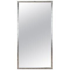 Large 19th Century French Impressionist Period Silver Bistro Mirror