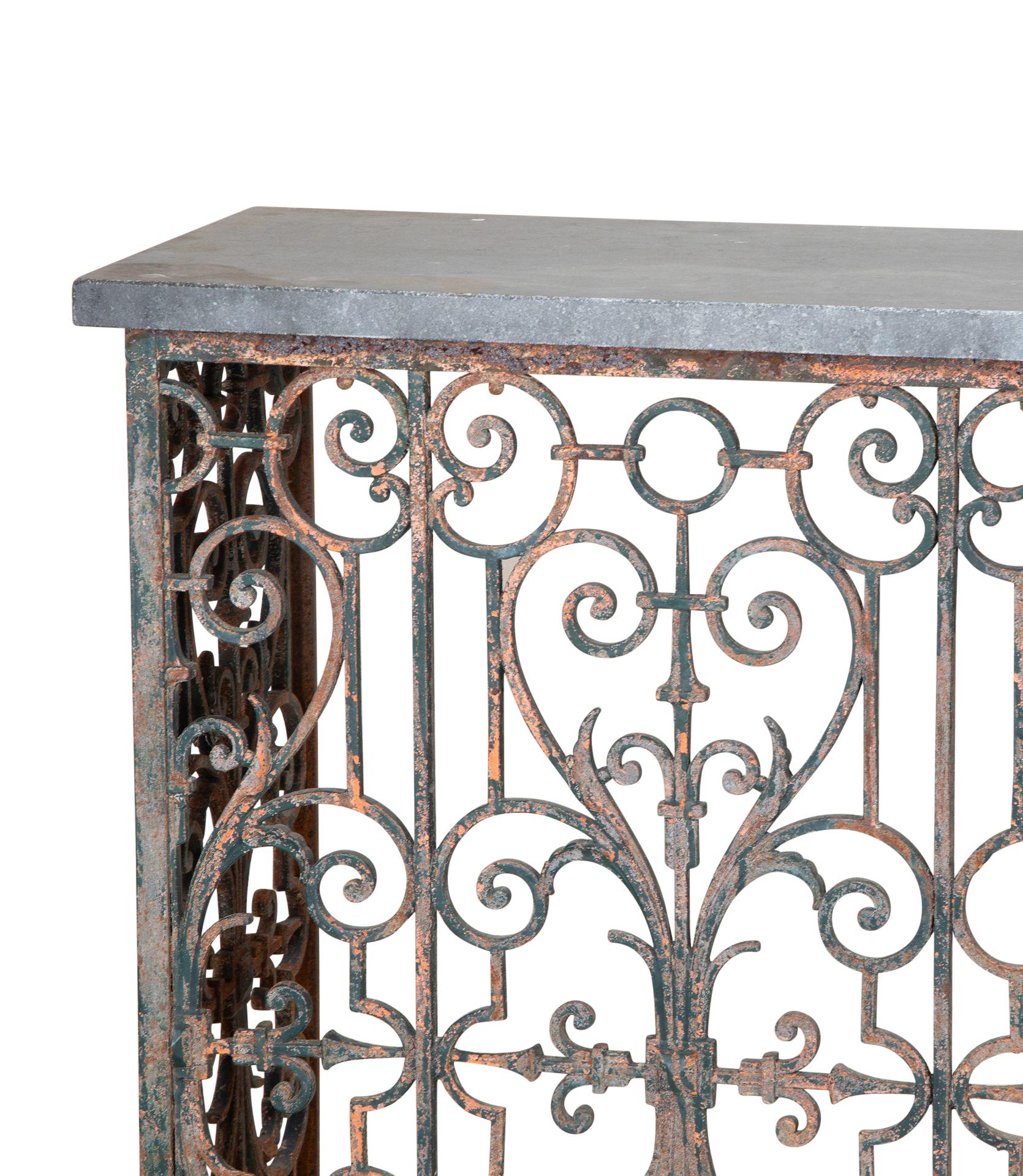 Large 19th Century French Iron Balcony Console For Sale 8