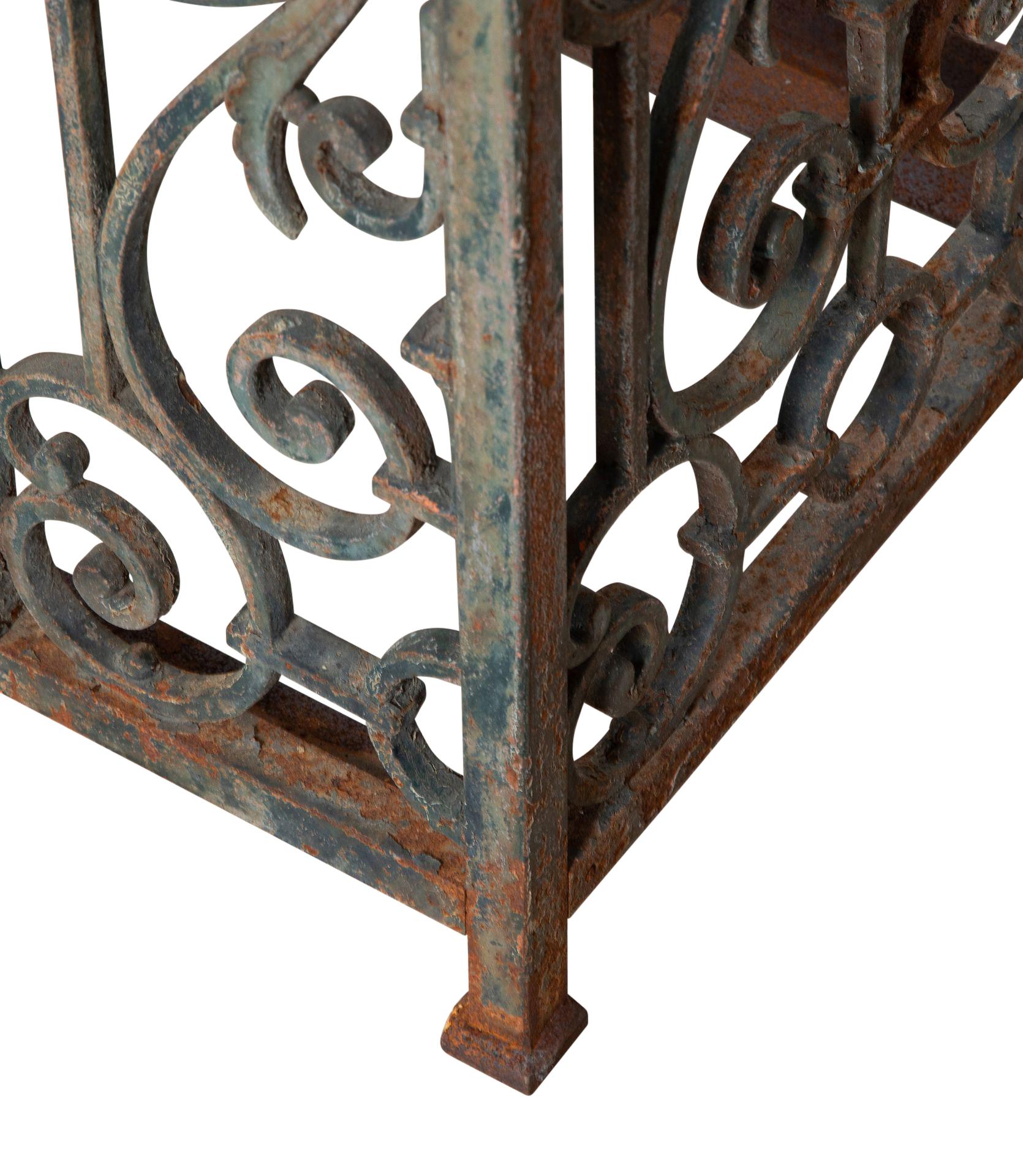 Large 19th Century French Iron Balcony Console For Sale 1