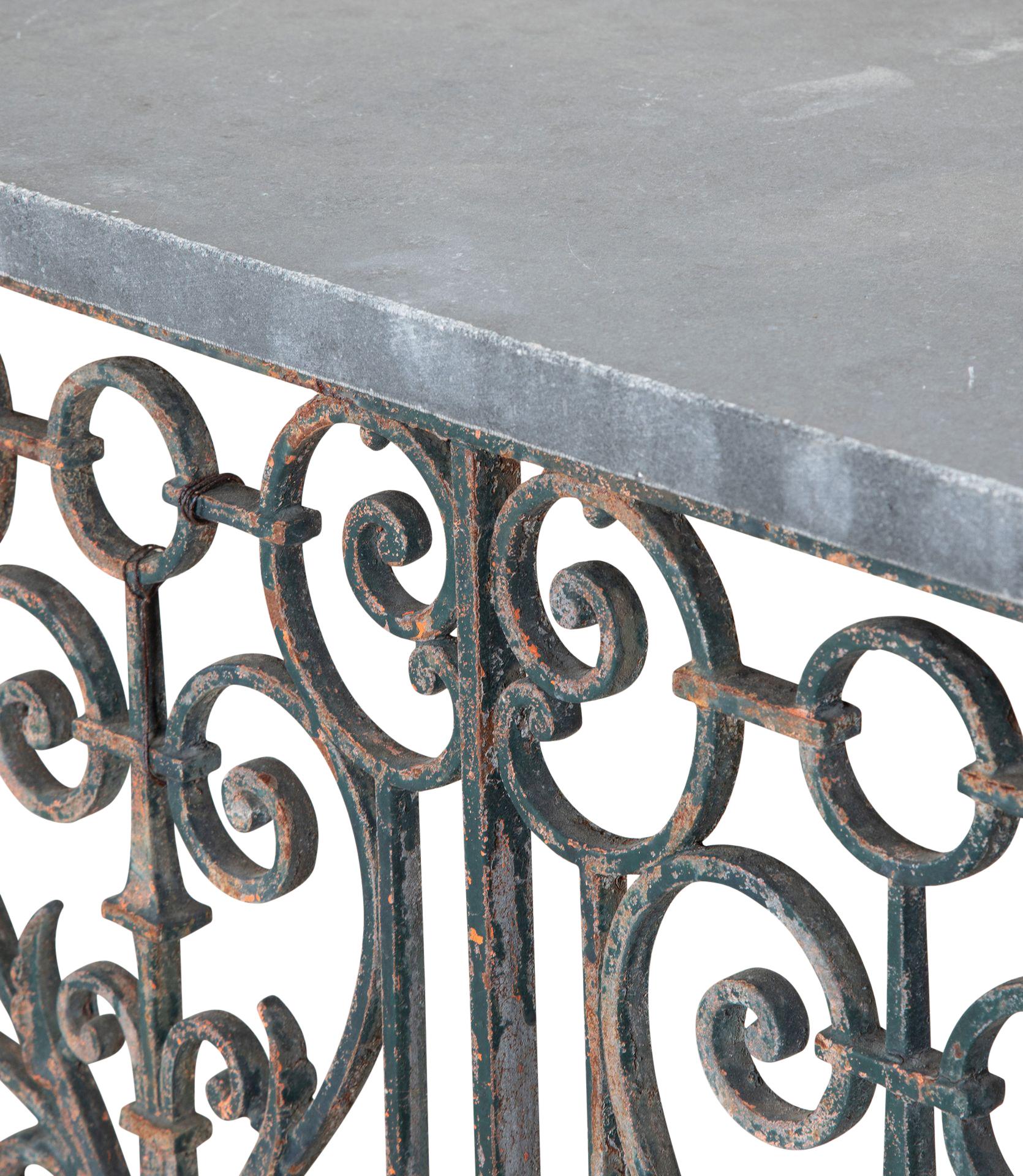 Large 19th Century French Iron Balcony Console For Sale 3