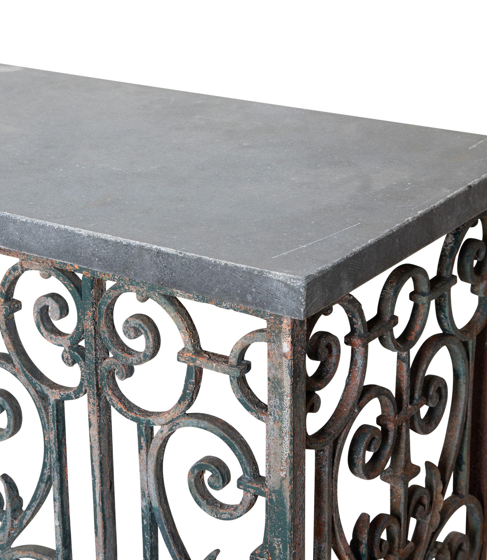 Large 19th Century French Iron Balcony Console For Sale 4