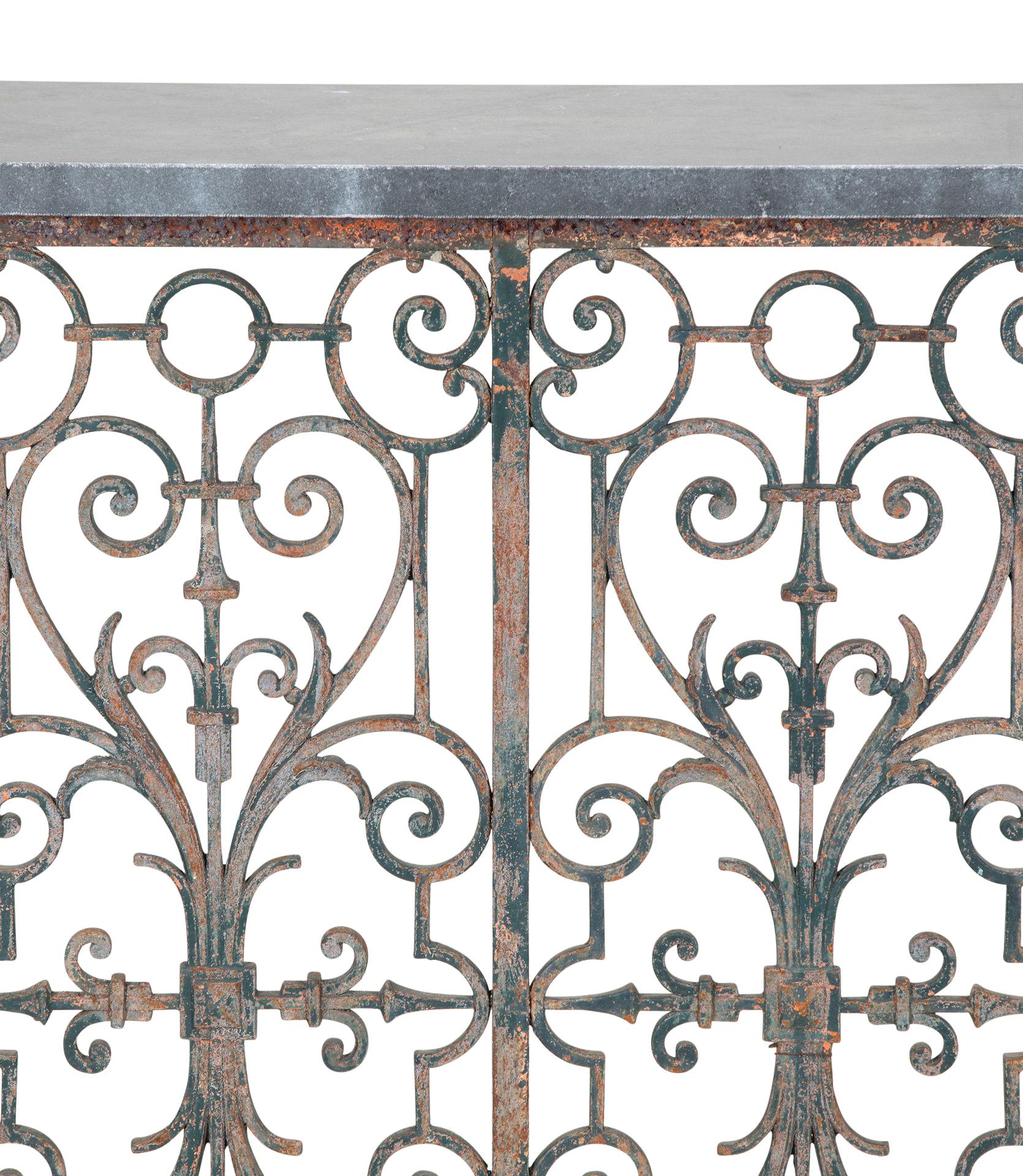 Large 19th Century French Iron Balcony Console For Sale 5