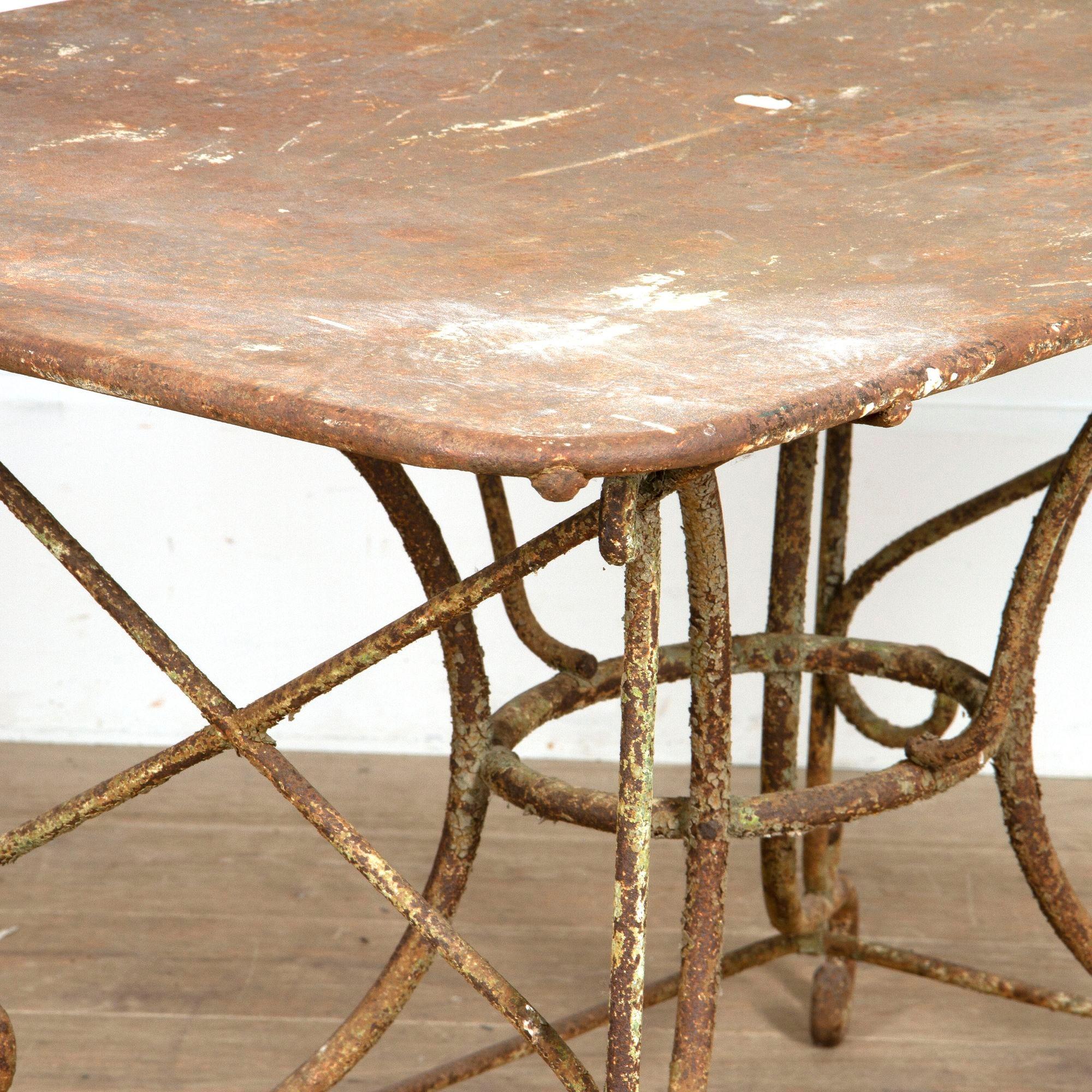 Grande table française en fer du 19ème siècle Bon état - En vente à Gloucestershire, GB