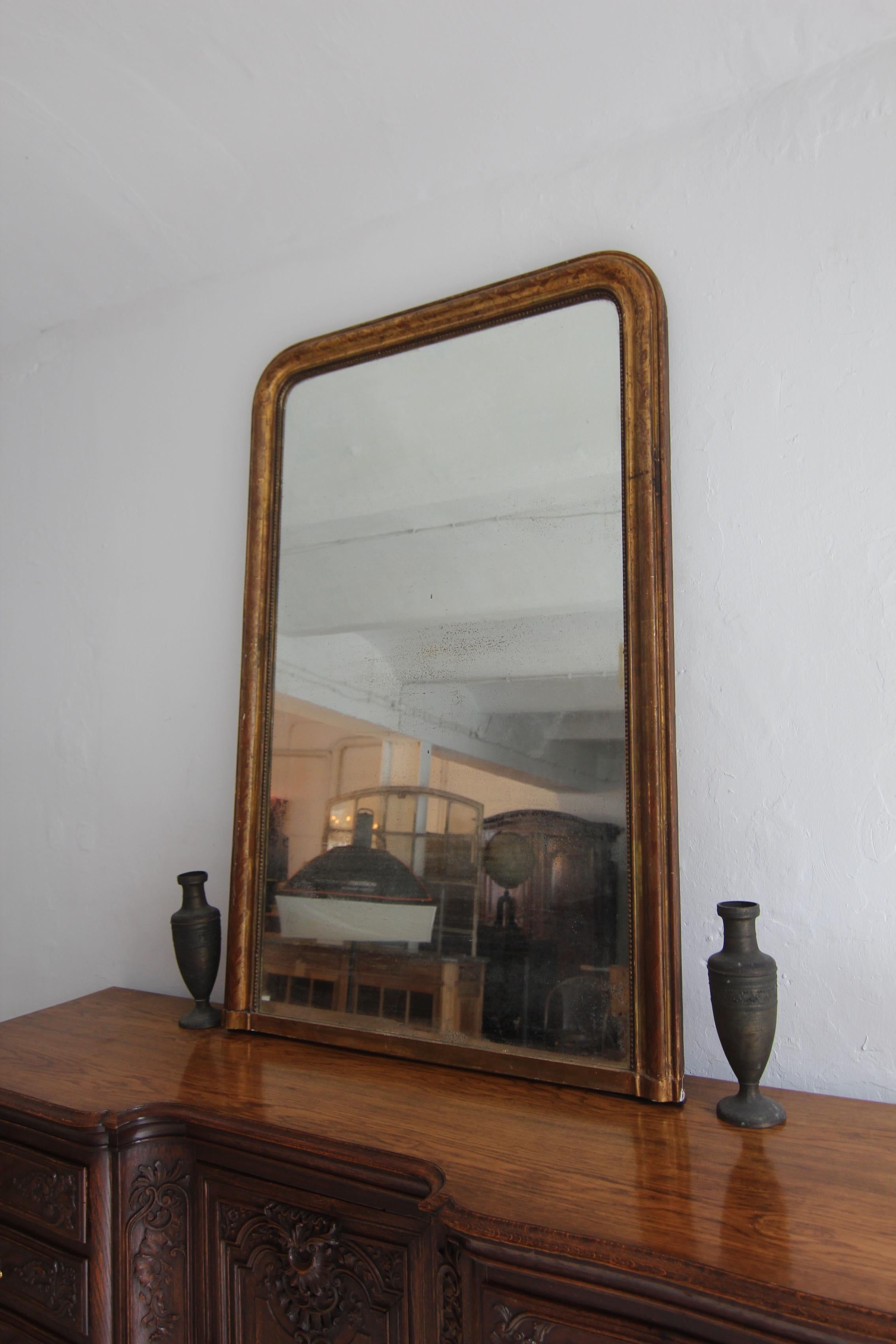Large 19th Century French Louis Philippe Mirror In Fair Condition For Sale In Dusseldorf, DE