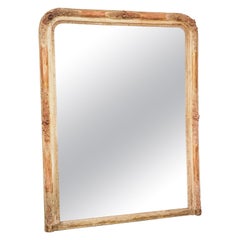 Large 19th Century French Louis Philippe Mirror with Polychrome Finish