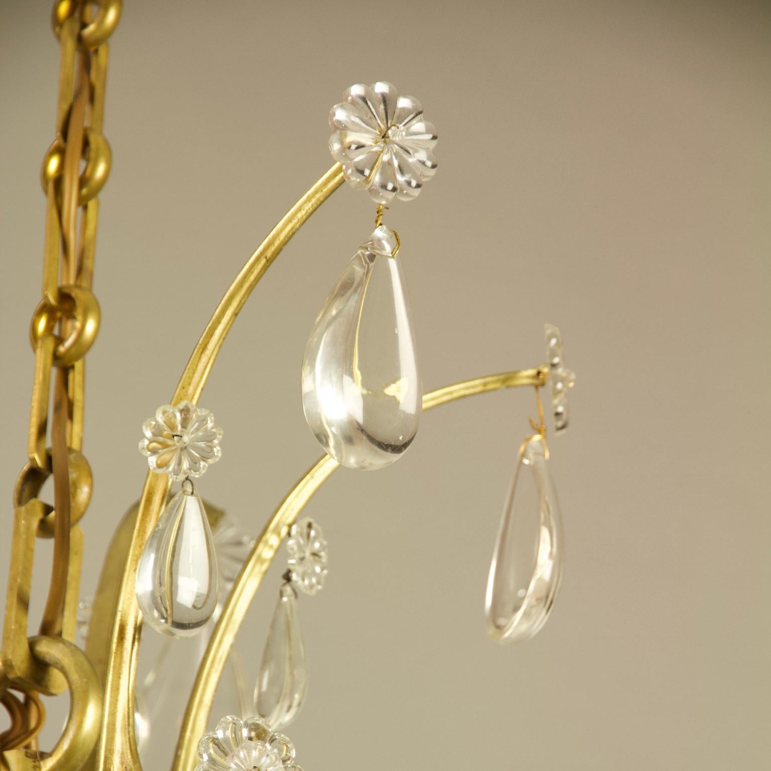 Large French Louis XV Bronze Crystal Chandelier Attributed to Maison Baguès 7