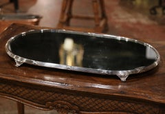 Large 19th Century French Louis XV Silver Plated and Mirrored Table Plateau