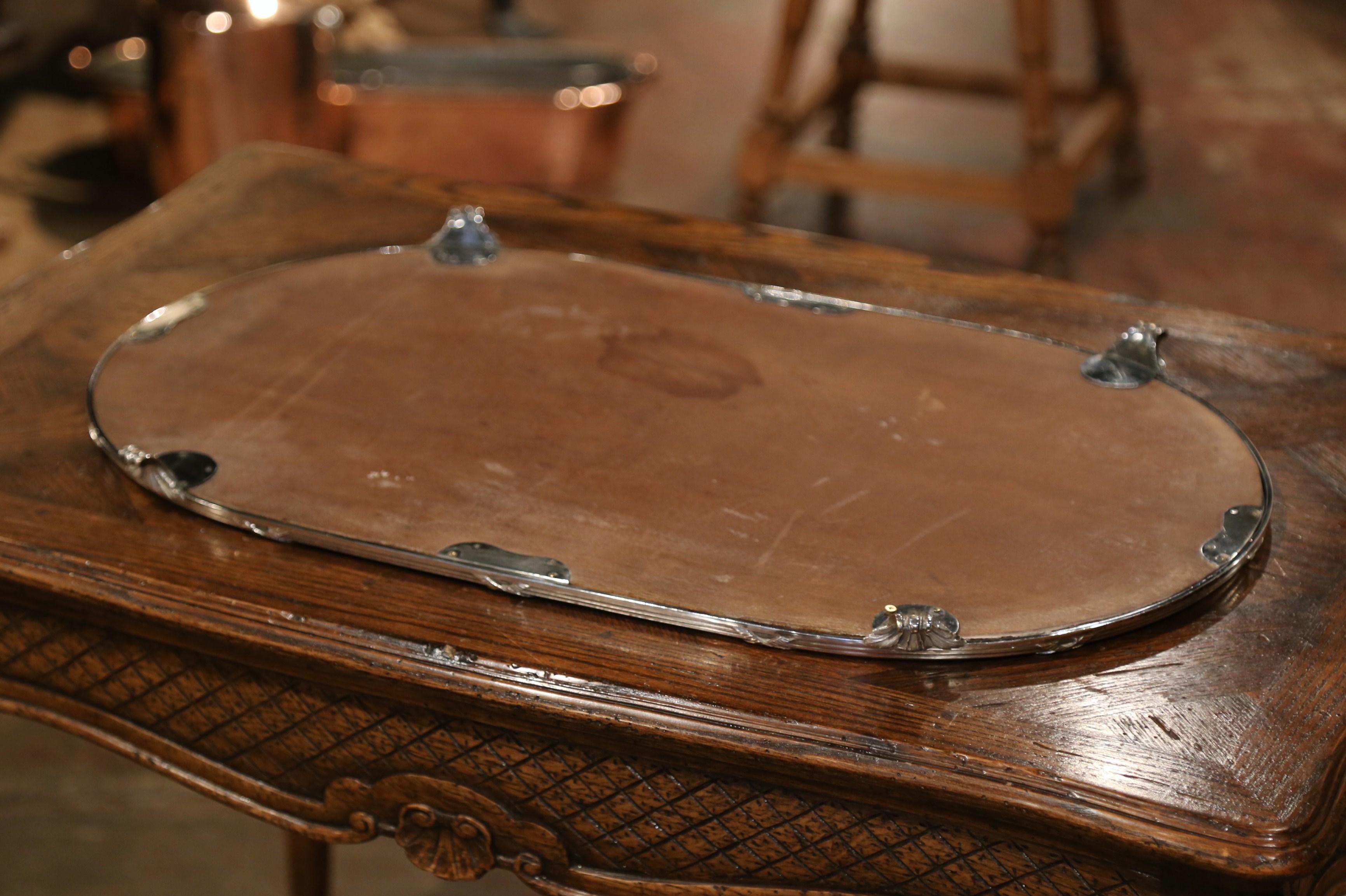 Large 19th Century French Louis XV Silver Plated and Mirrored Table Plateau 4