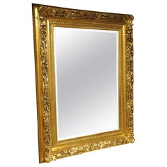 Large 19th Century French Louis XV Style Giltwood Mirror, 62.25 x 46.5 Inches