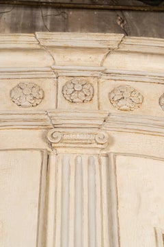 Large Louis XVI Style Carved & Painted Two Door Bookcase