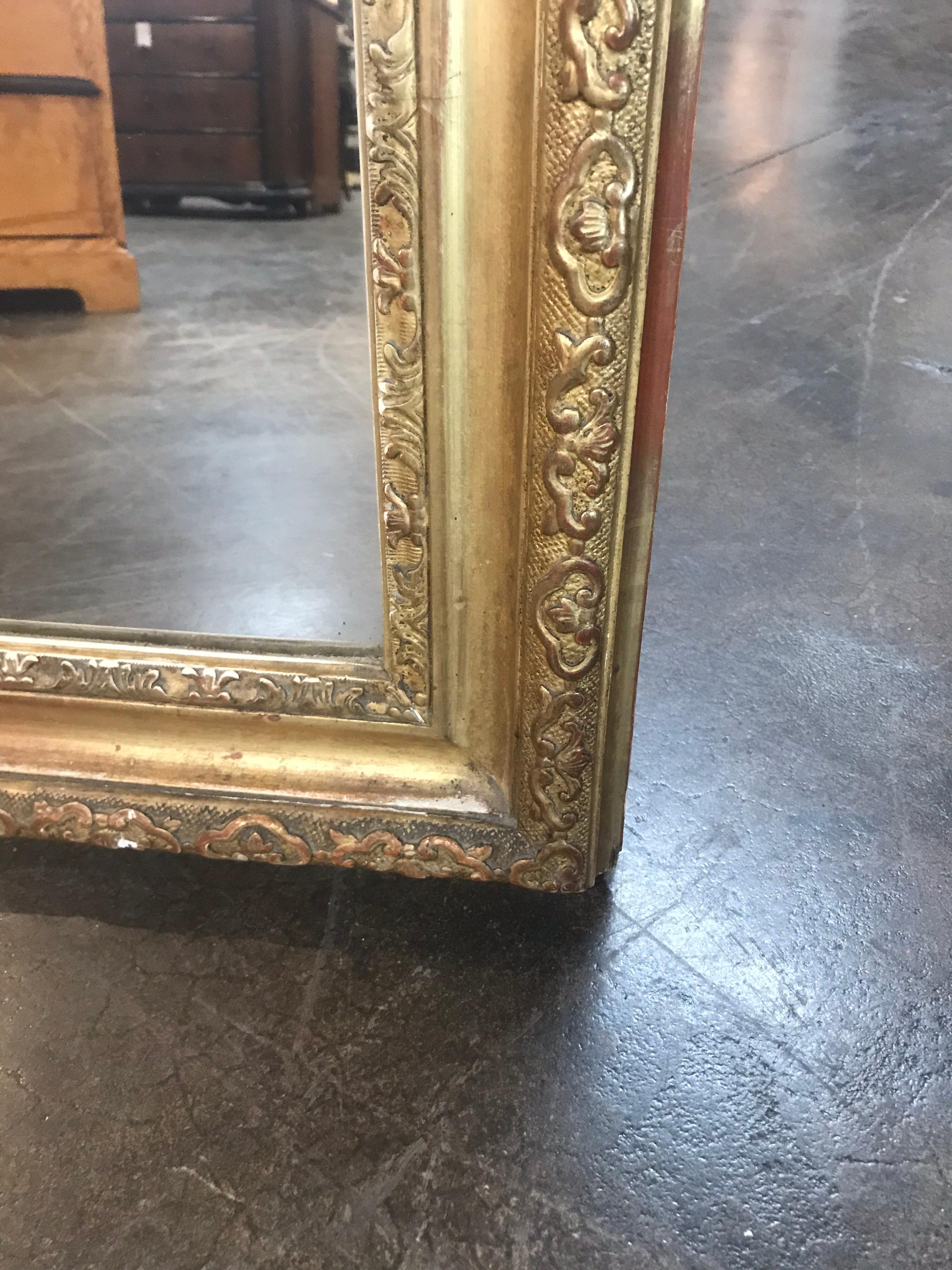 Large 19th Century French Louis XVI Giltwood Mirror 2