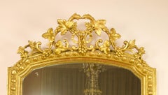 Large 19th Century French Louis XVI Napoleon III Giltwood Wall Mirror