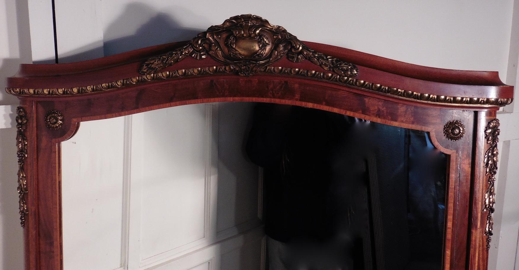 Large 19th Century French Mahogany and Ormolu Wall Mirror In Good Condition In Chillerton, Isle of Wight