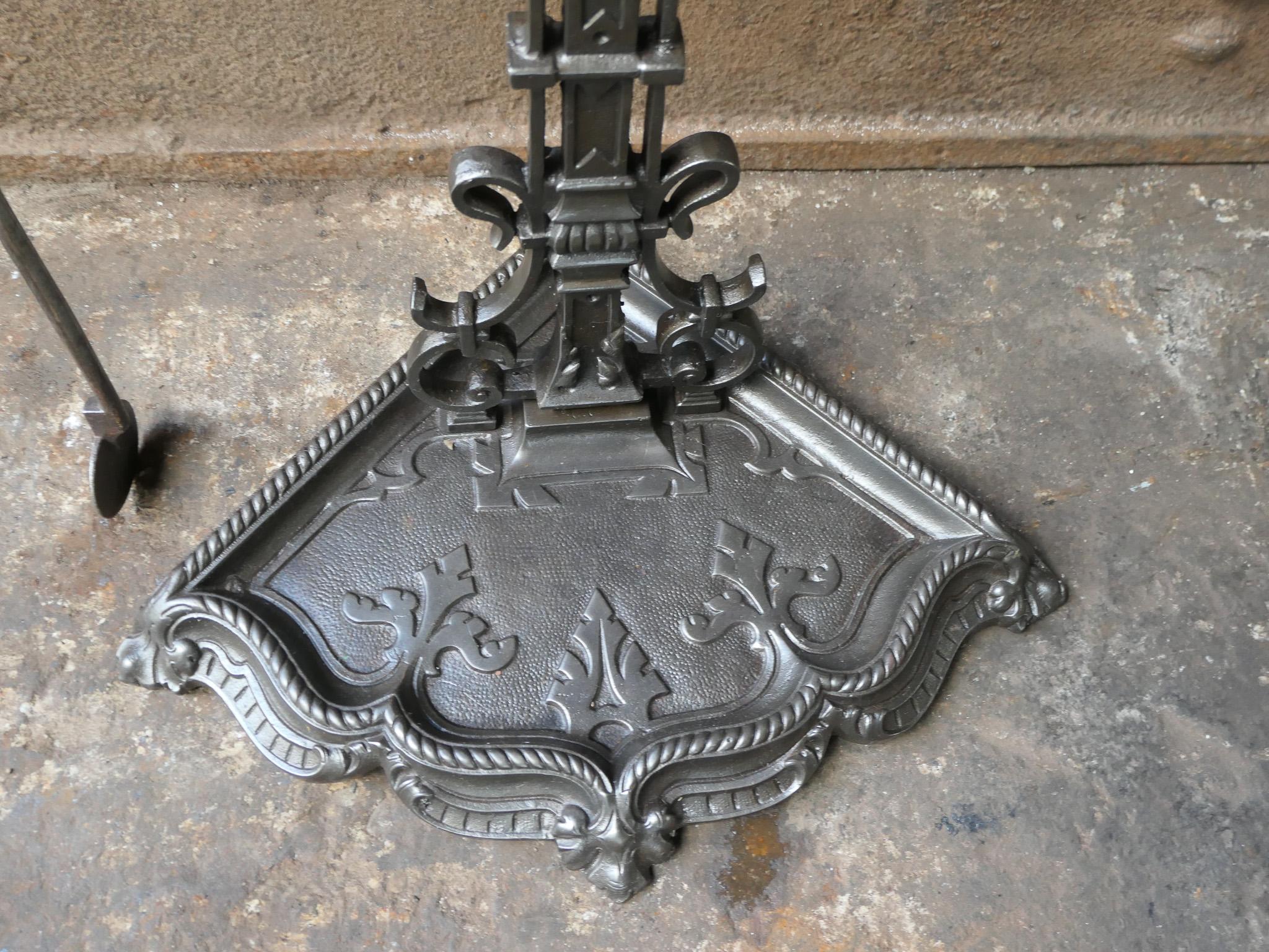 Grande set di attrezzi per caminetto francese Napoleone III del XIX secolo in vendita 5