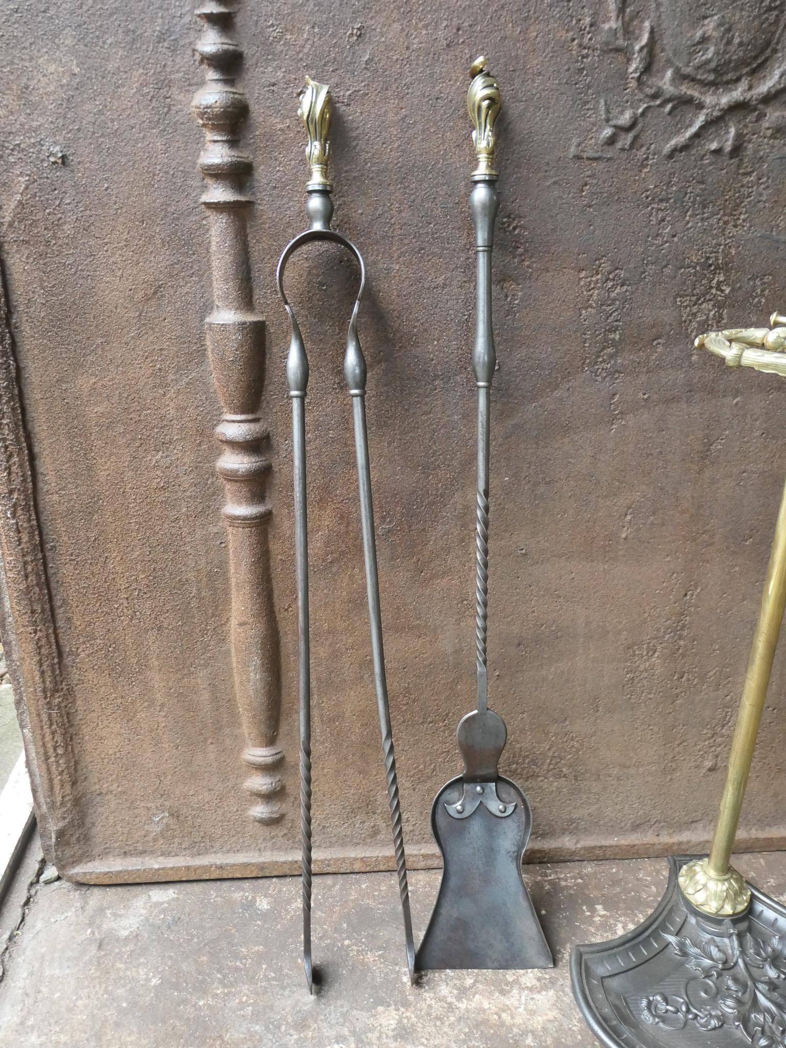 Large 19th Century French Napoleon III Fireplace Toolset For Sale 7
