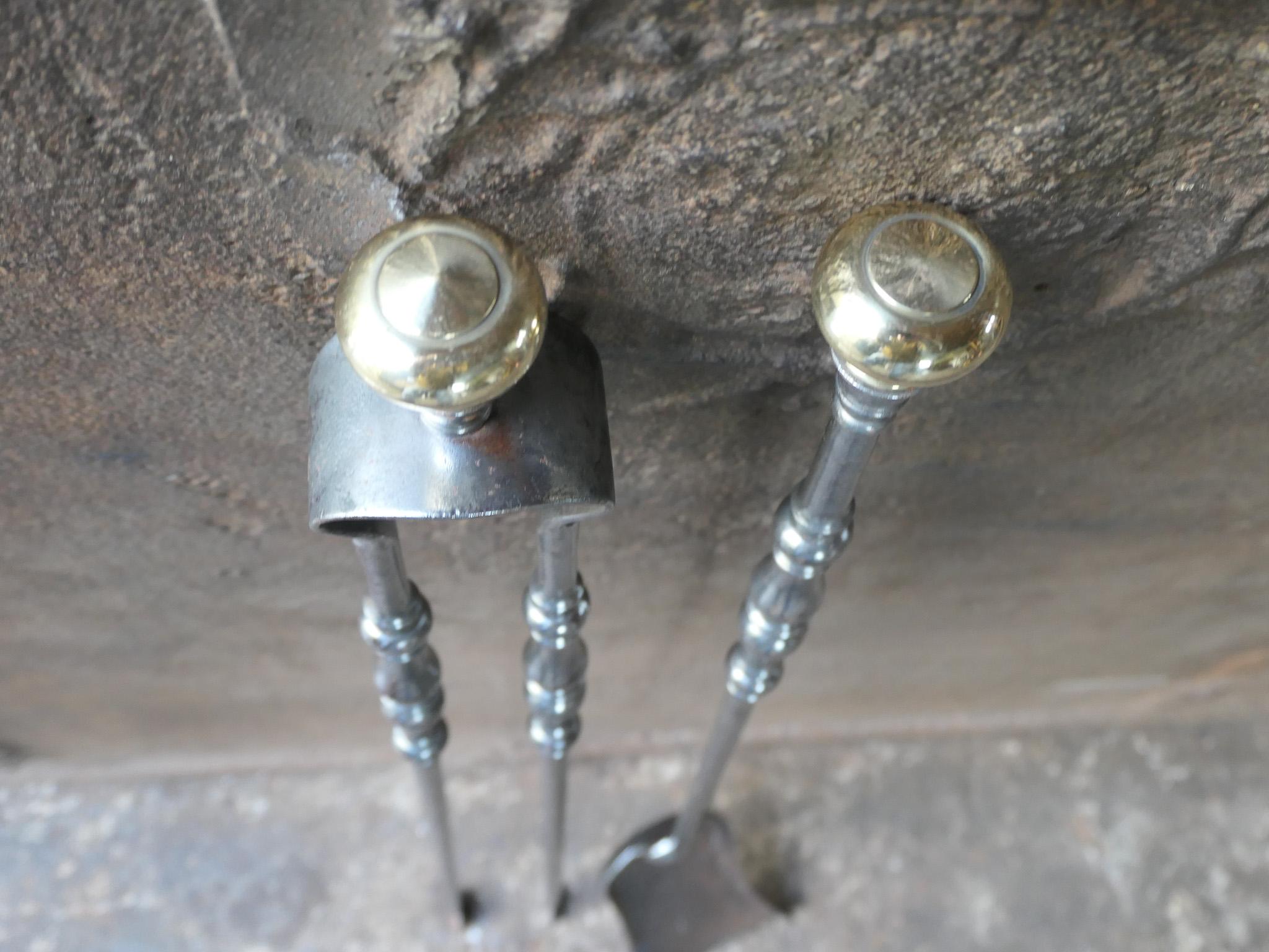 Ottone Grande set di attrezzi per caminetto francese Napoleone III del XIX secolo in vendita