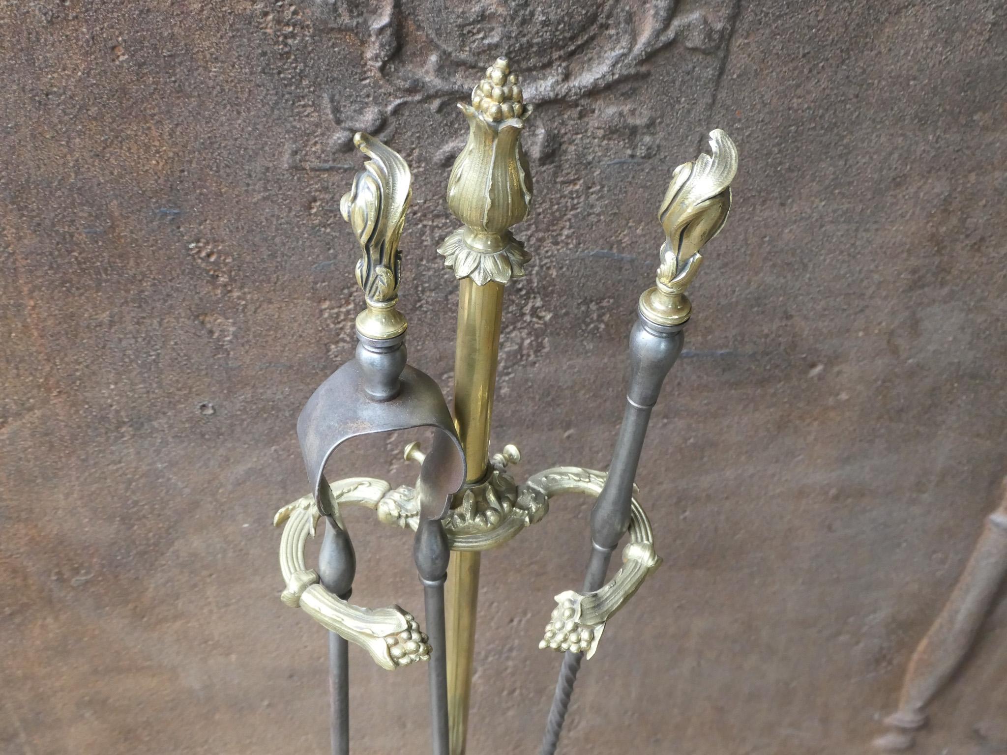Large 19th Century French Napoleon III Fireplace Toolset For Sale 3