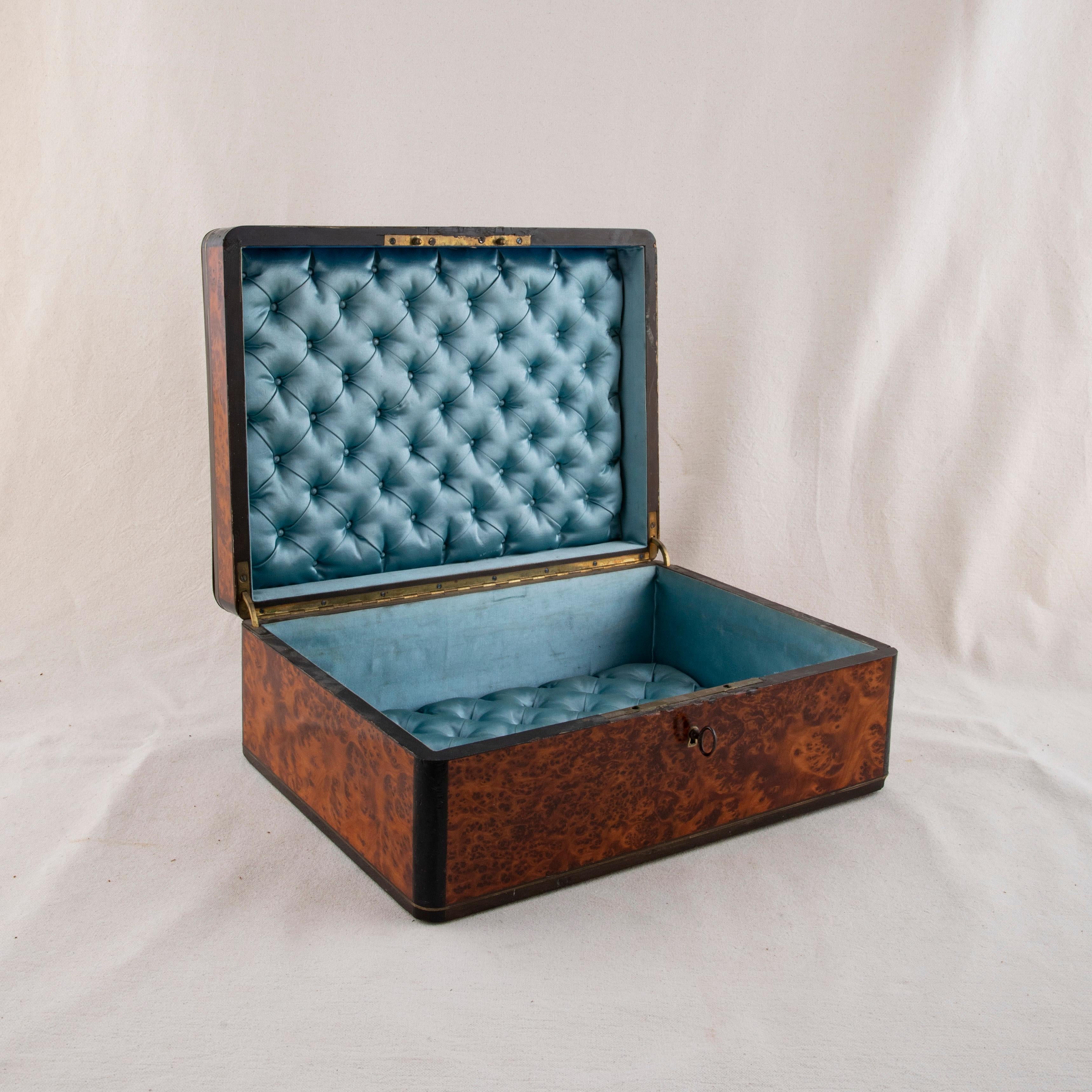 Large 19th Century French Napoleon III Marquetry Jewelry Box, Marked Lucie For Sale 2
