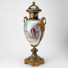 Large 19th Century French Napoleon III Sèvres Style Porcelain Ormolu Mounted Urn