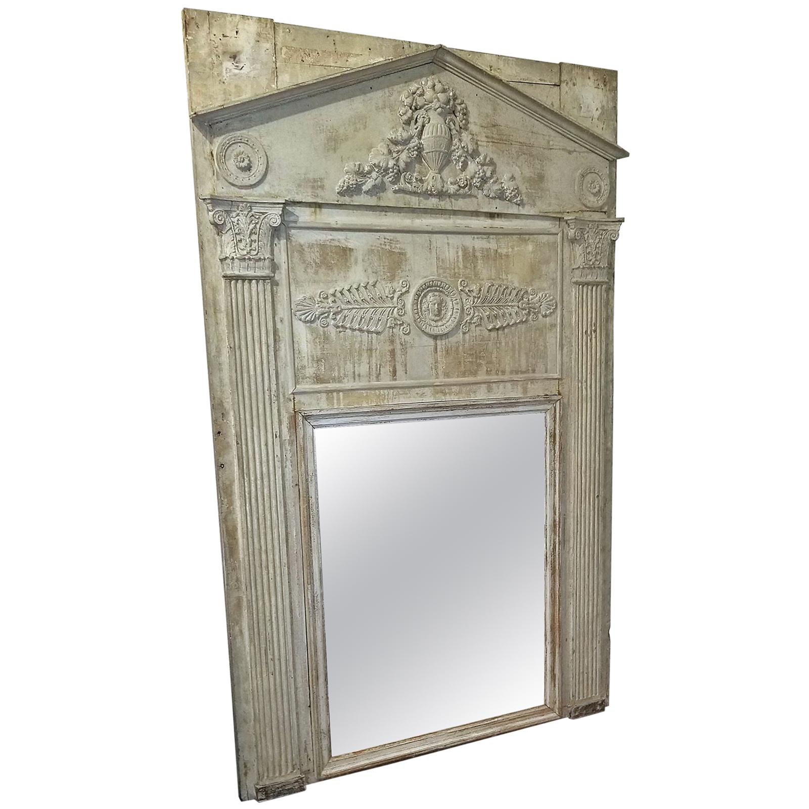 Large 19th Century French Neoclassical Revival Trumeau Mirror