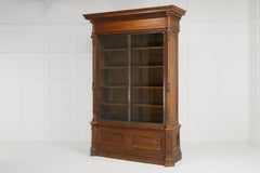 Large 19th Century French Oak Library Bookcase
