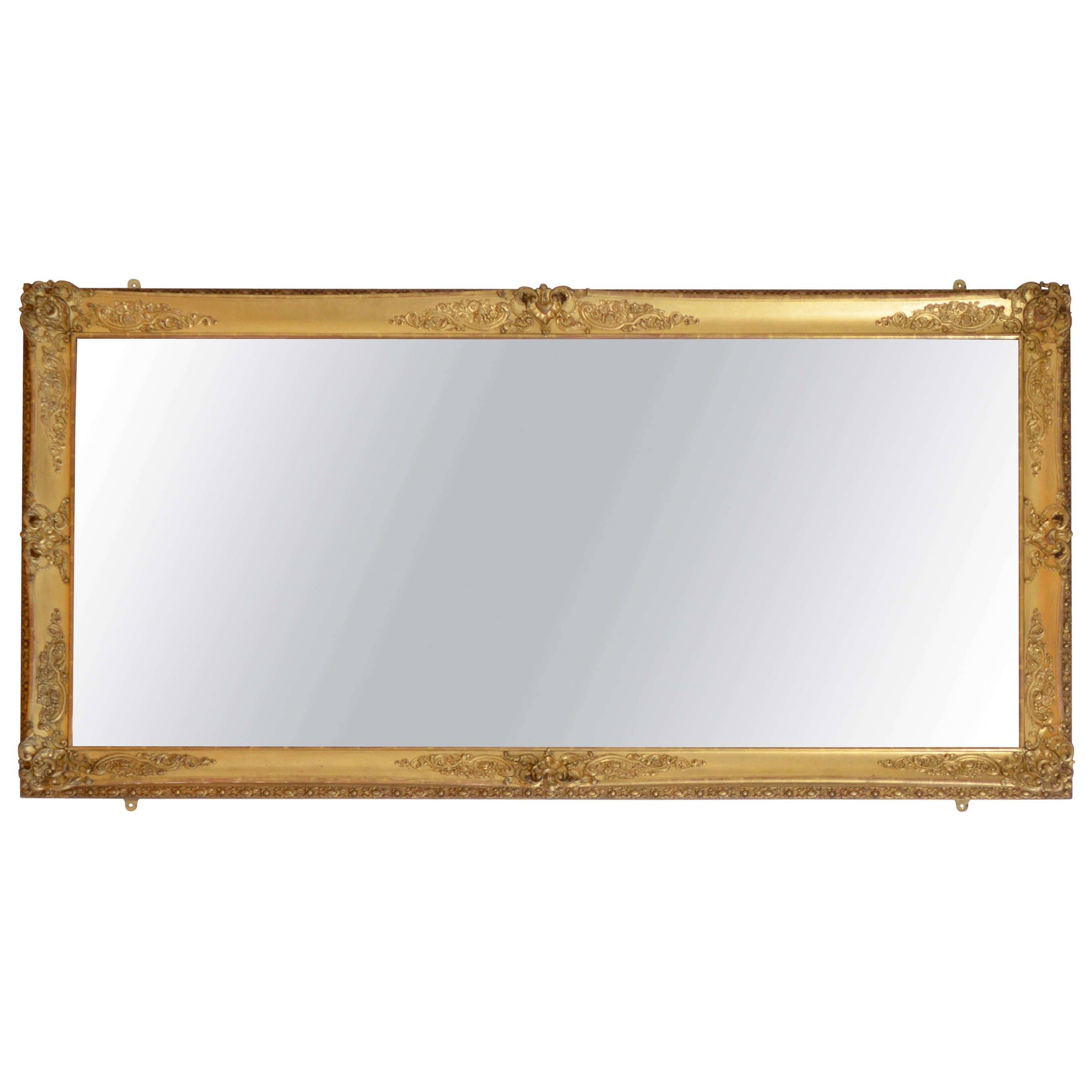 Grand miroir à trumeau ou miroir d'embarcadère français du 19ème siècle H41x82".