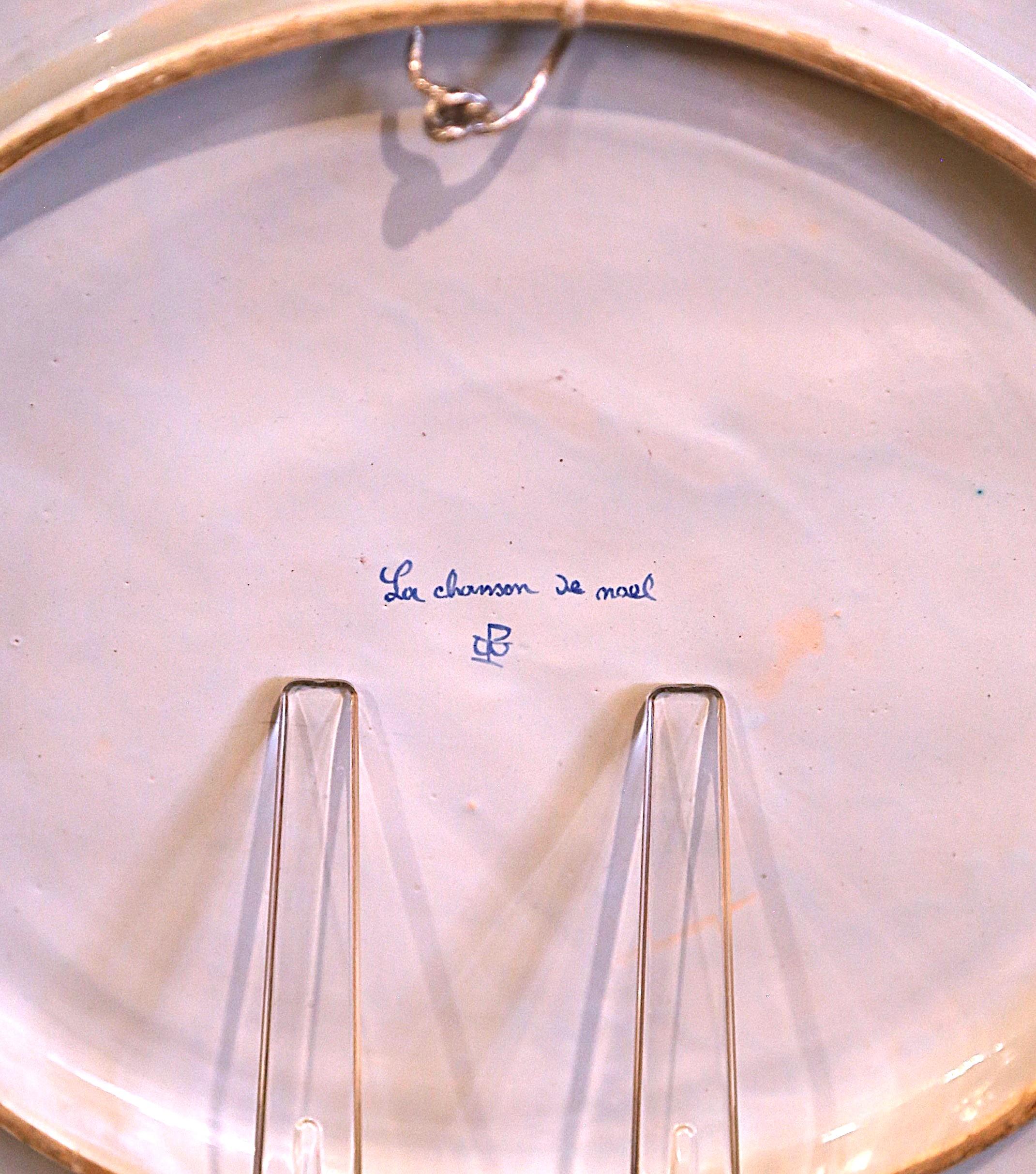 Grande piatto da portata francese del XIX secolo in faience dipinto Beau Quimper in vendita 1