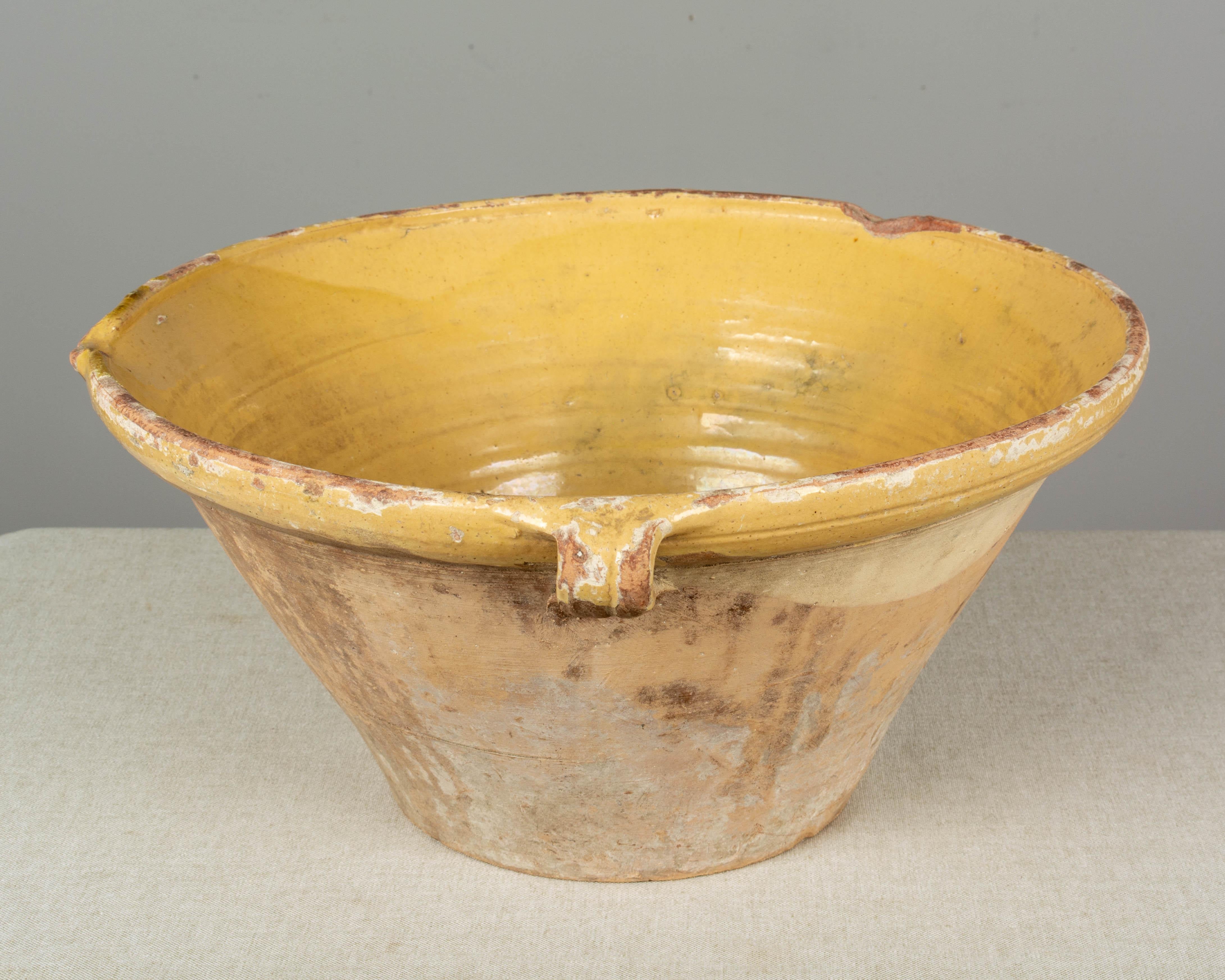 Large 19th Century French Pottery Gresalle Bowl For Sale at 1stDibs