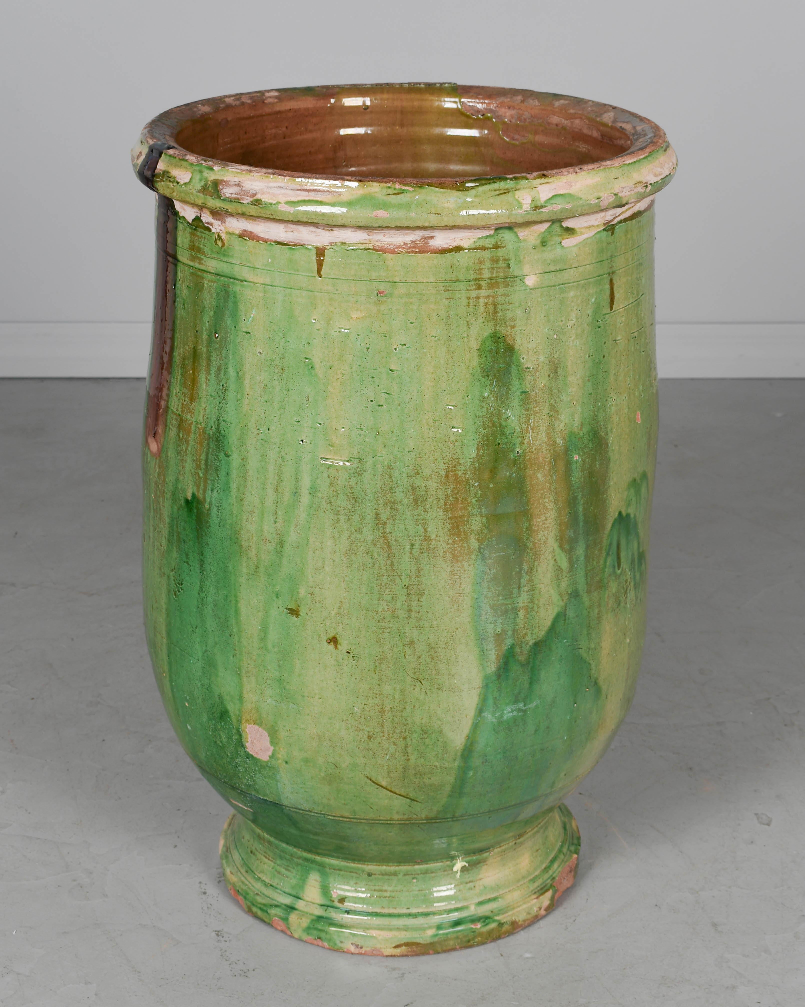 Glazed Large 19th Century French Pottery Jar or Planter