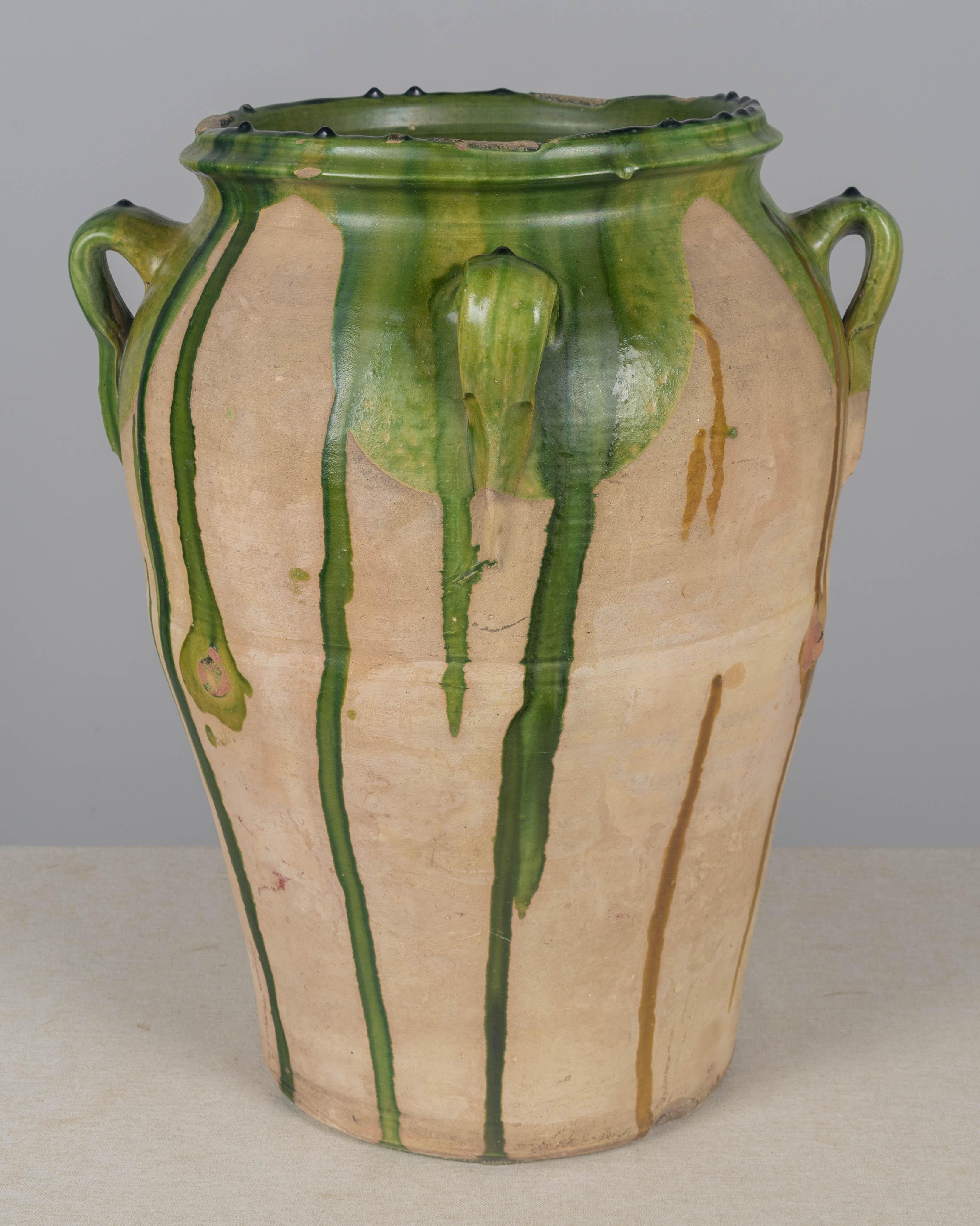 Glazed Large 19th Century French Pottery Jar or Vase 18.5