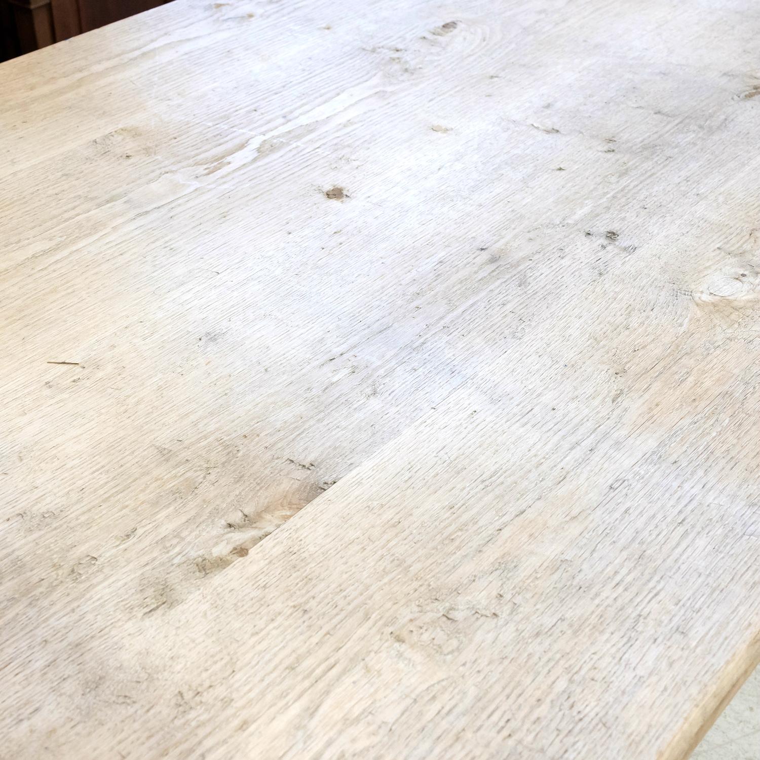 Large 19th Century French Provencal Bleached Oak Trestle Dining Table 5
