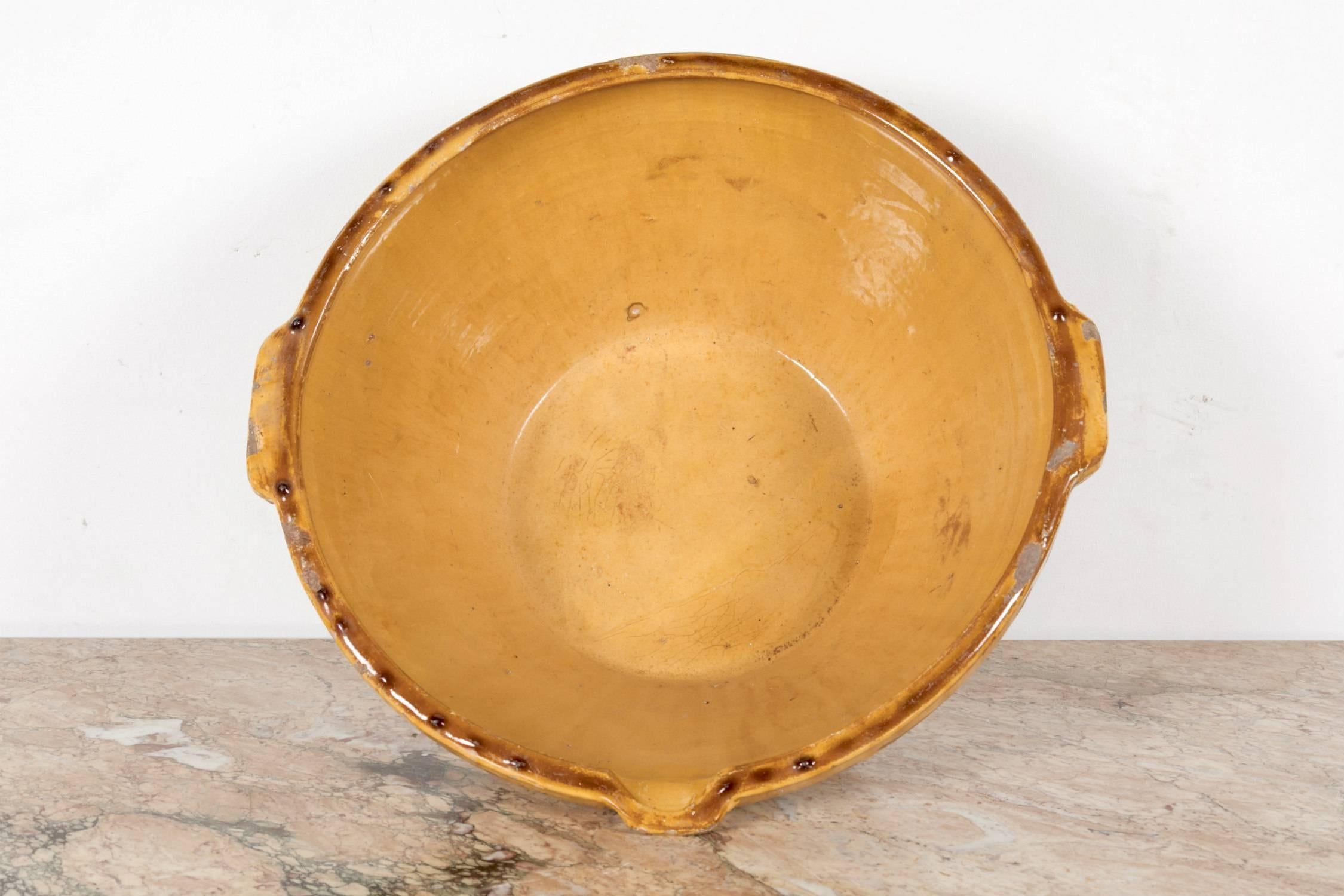 Large 19th Century French Provencal Terracotta Tian Bowl 2