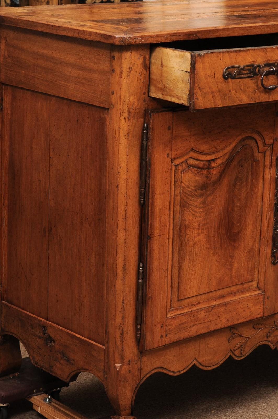Large 19th Century French Provincial Louis XV Walnut Enfilade For Sale 1