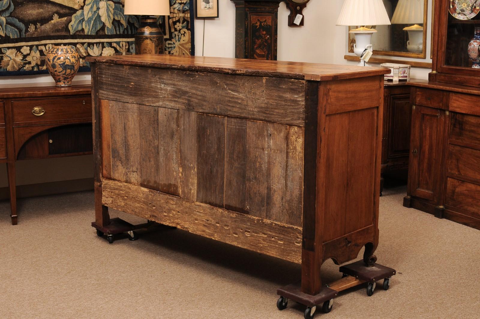Large 19th Century French Provincial Louis XV Walnut Enfilade For Sale 4