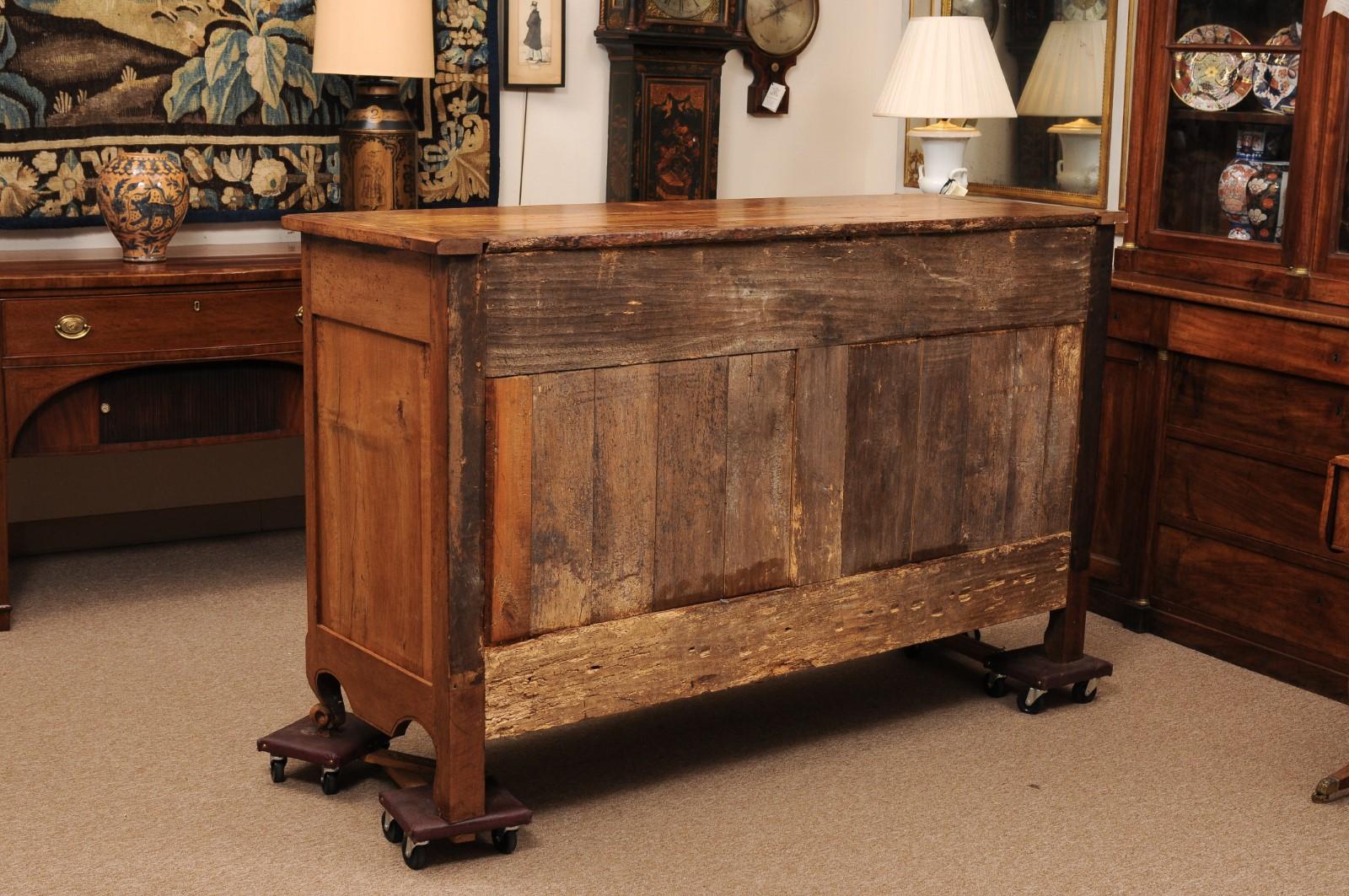 Large 19th Century French Provincial Louis XV Walnut Enfilade For Sale 5