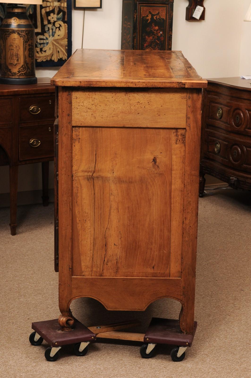 Large 19th Century French Provincial Louis XV Walnut Enfilade For Sale 6