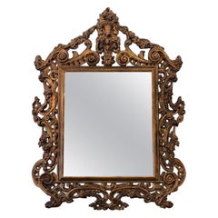 Large 19th Century French Rococo Carved Wall Mirror