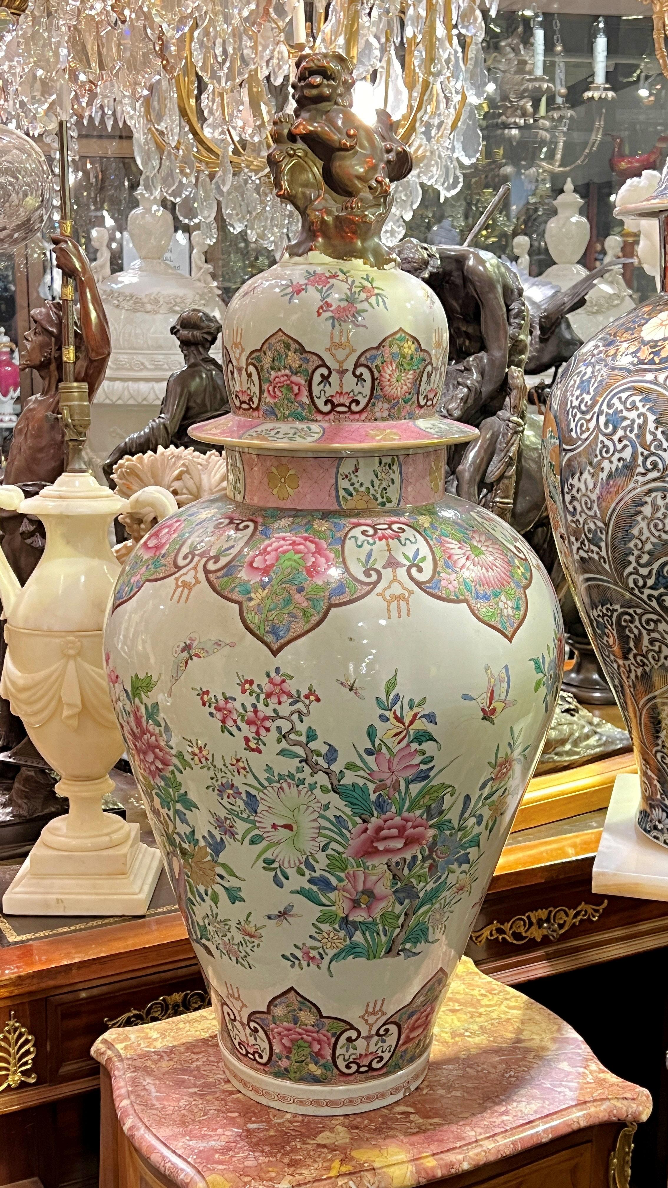 Grande opera francese del XIX secolo  Sansone  Vaso in porcellana Famille Rose in vendita 5