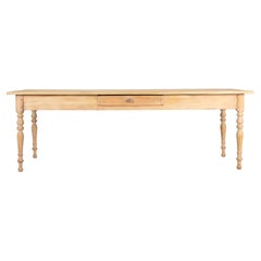 Large 19th Century French Scrub Top Farmhouse Table