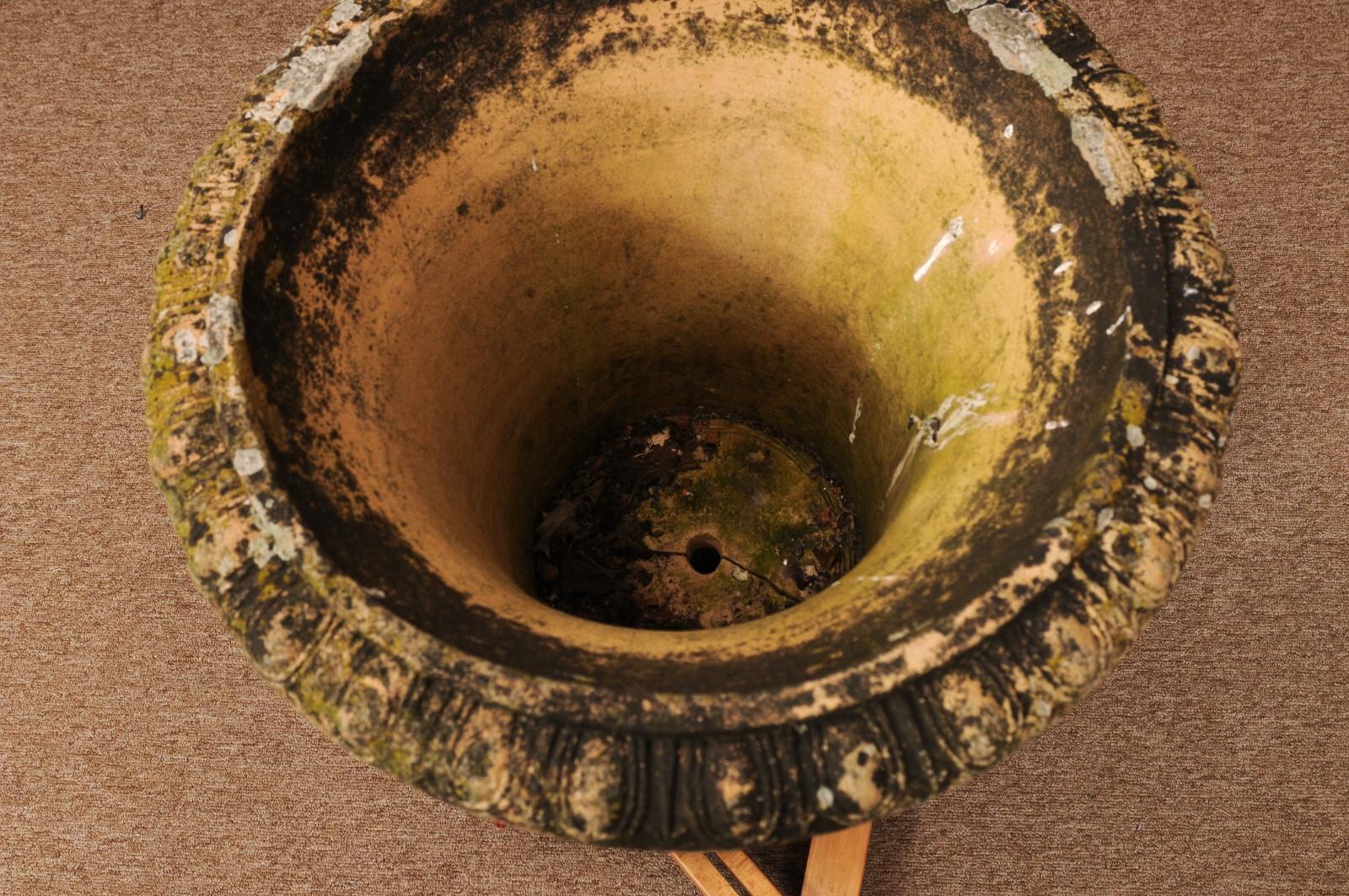 Large 19th Century French Terracotta Garden Urn, with Maker’s Stamp For Sale 11