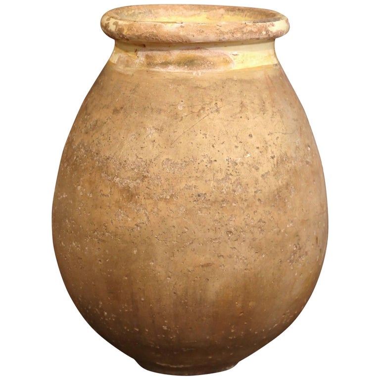 Large 19th Century French Terracotta Olive Jar from Provence For Sale at 1stdibs
