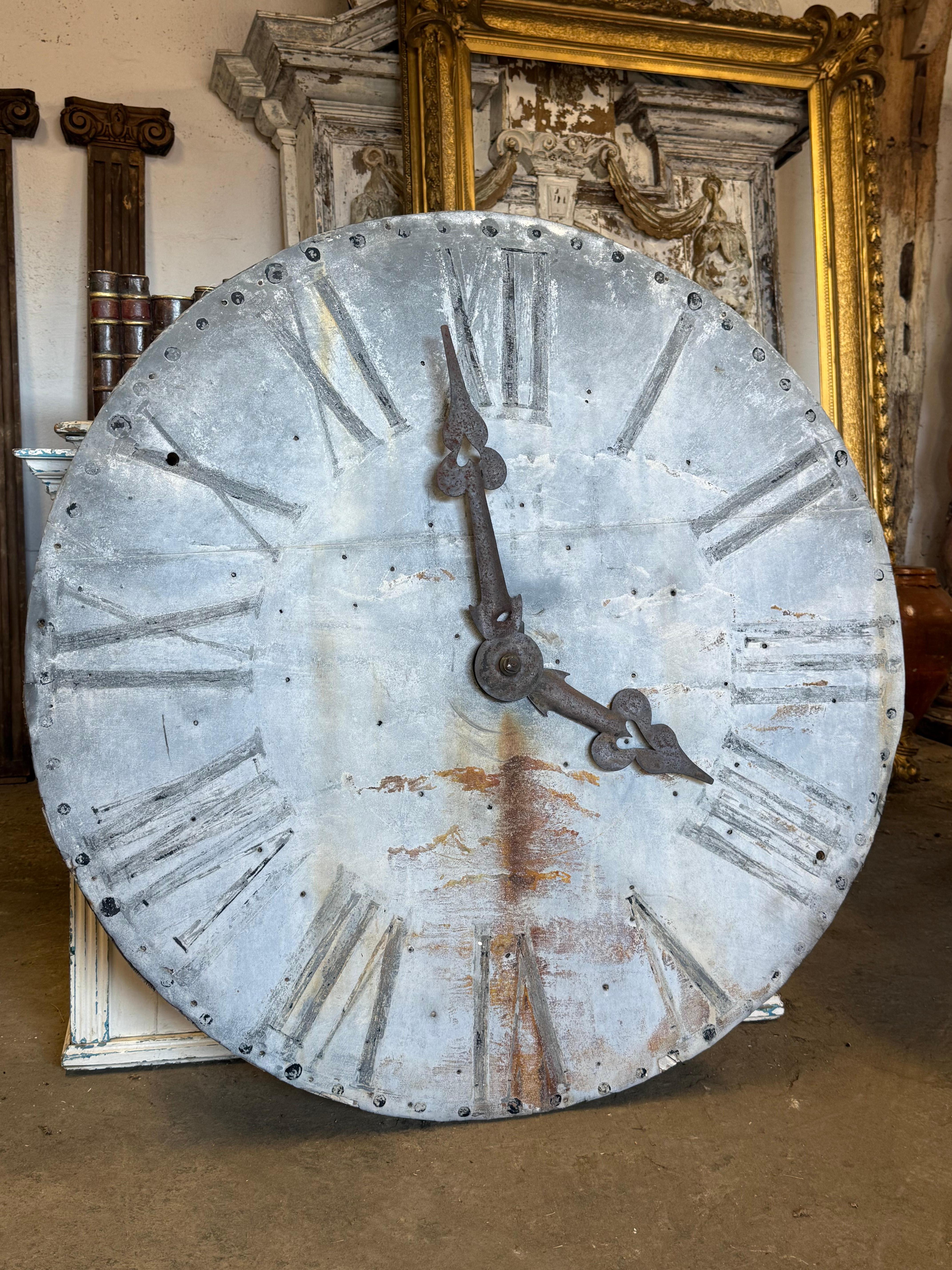 Hand-Crafted Large 19th Century French Tower Clock For Sale