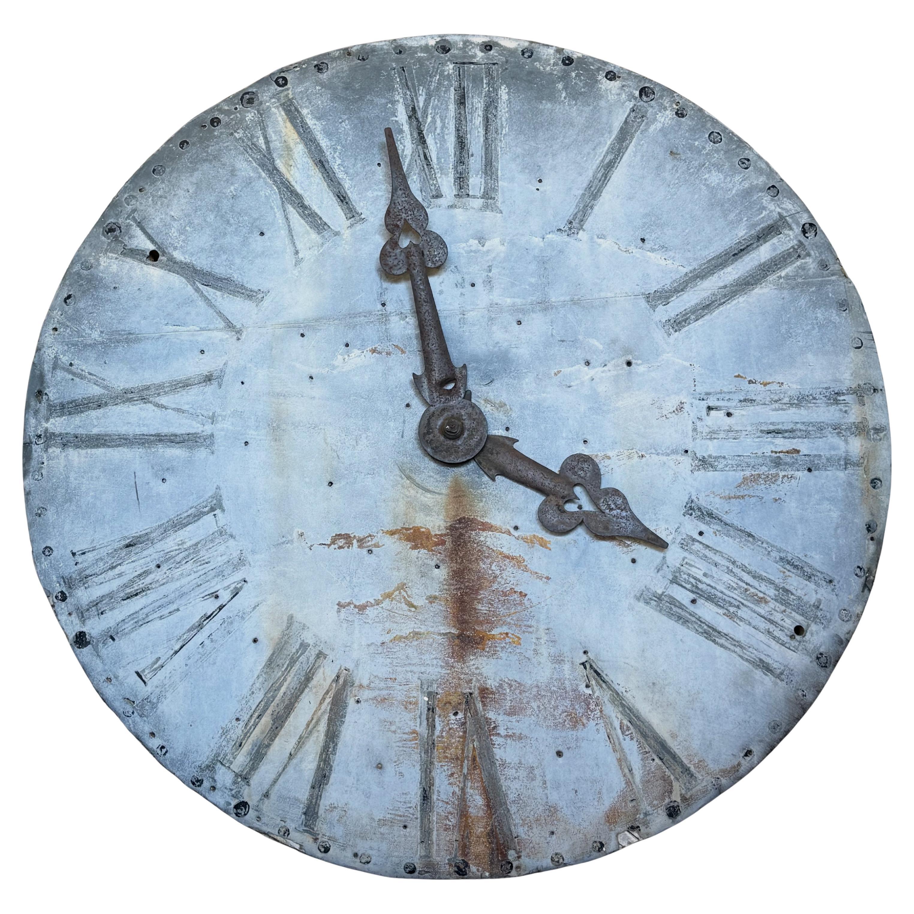 Large 19th Century French Tower Clock For Sale