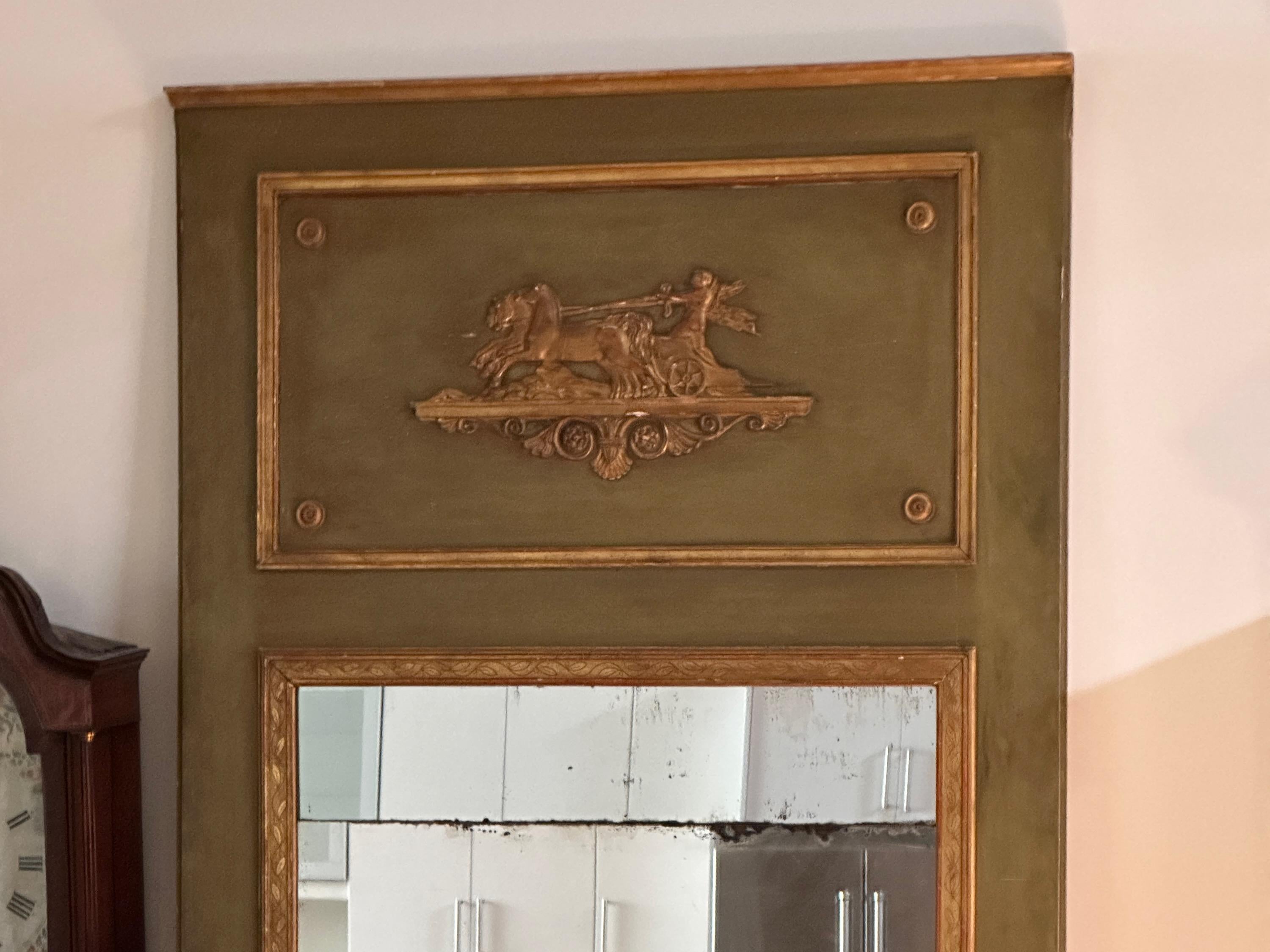 Hand-Crafted Large 19th Century French Trumeau Mirror