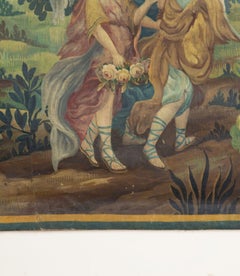 Large 19th Century French Verdure Oil on Canvas Painting