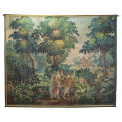 Large 19th Century French Verdure Oil on Canvas Painting