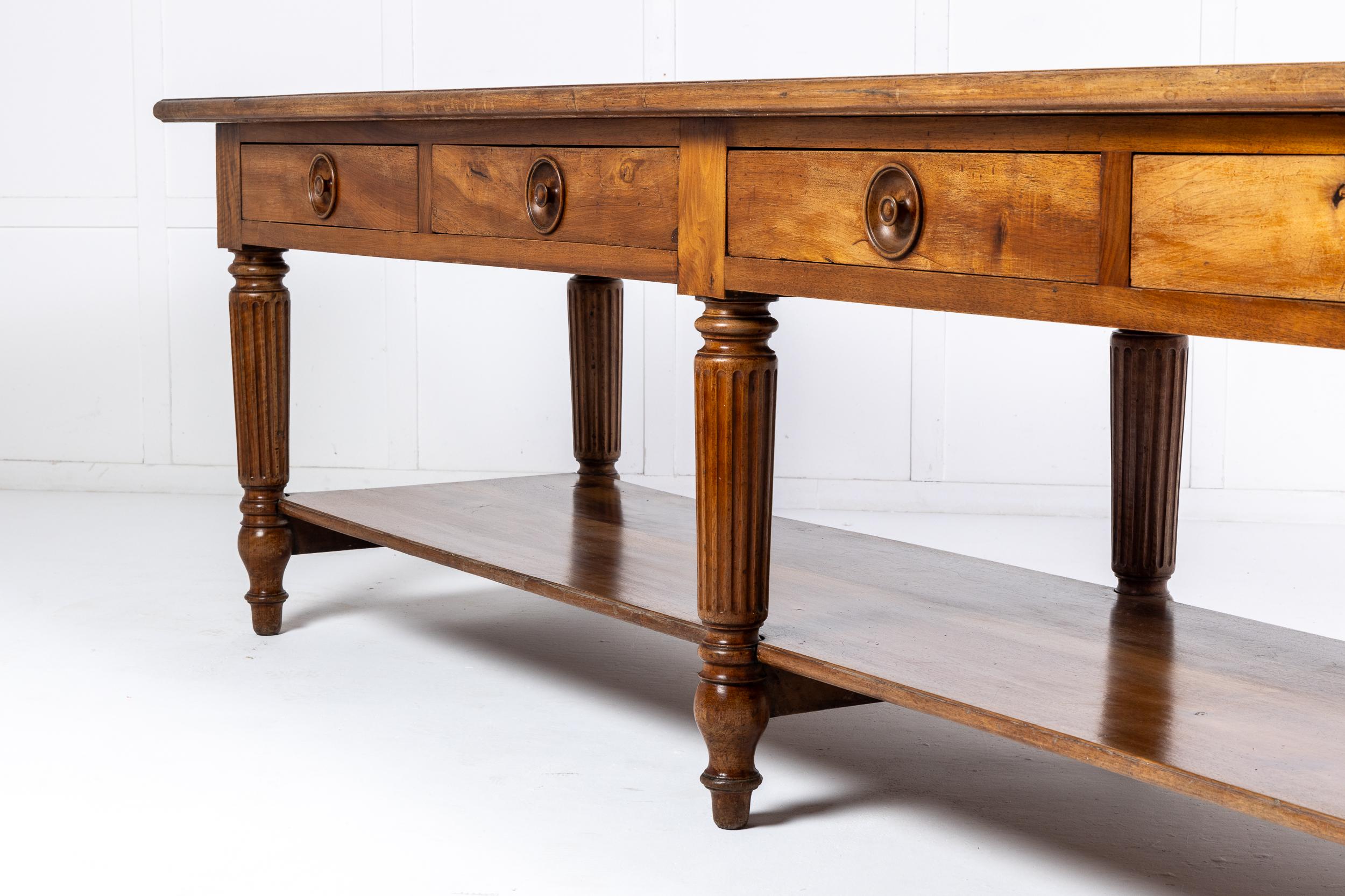 Large 19th Century French Walnut Drapers Table For Sale 7