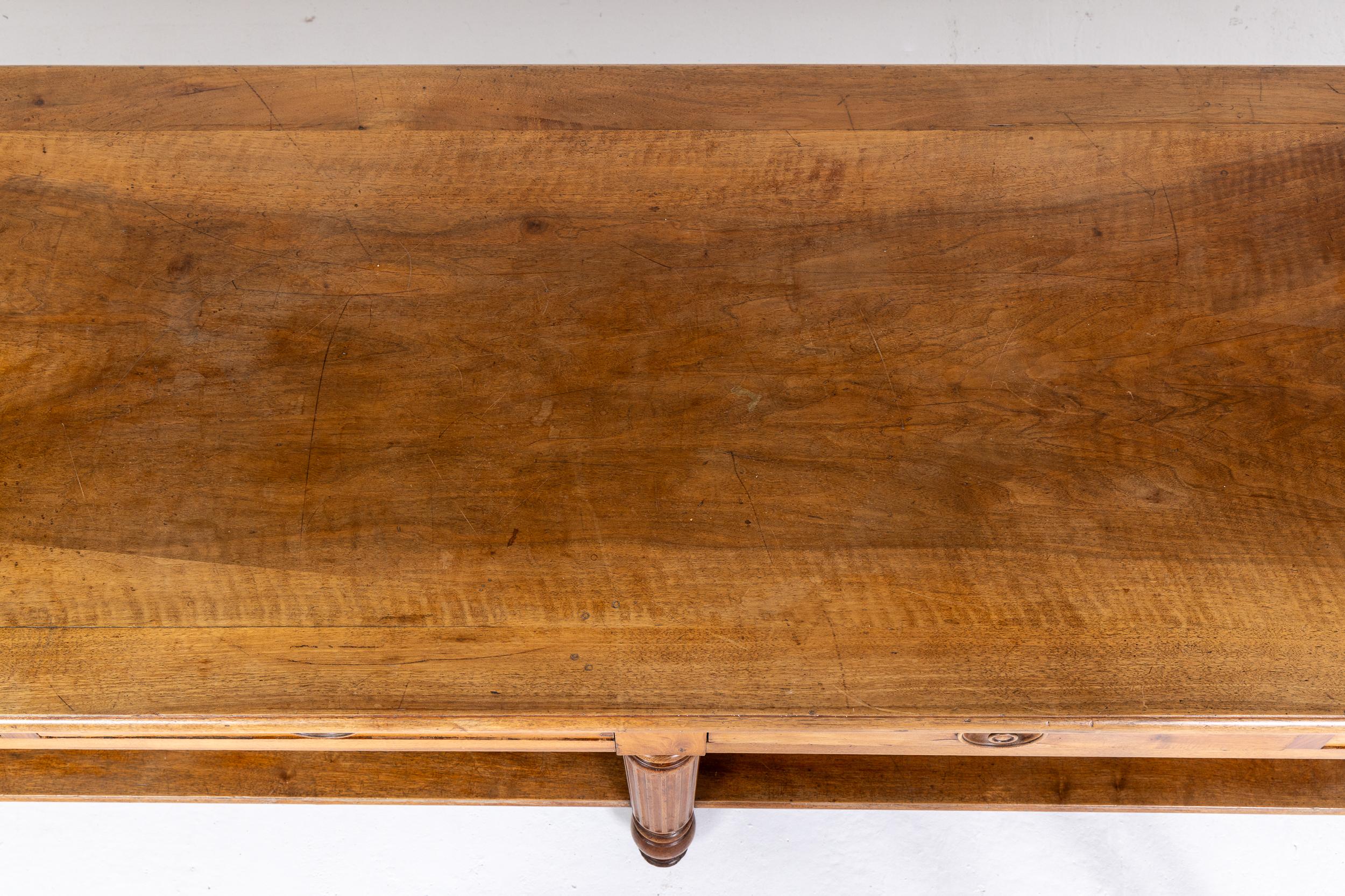 Large 19th Century French Walnut Drapers Table For Sale 4