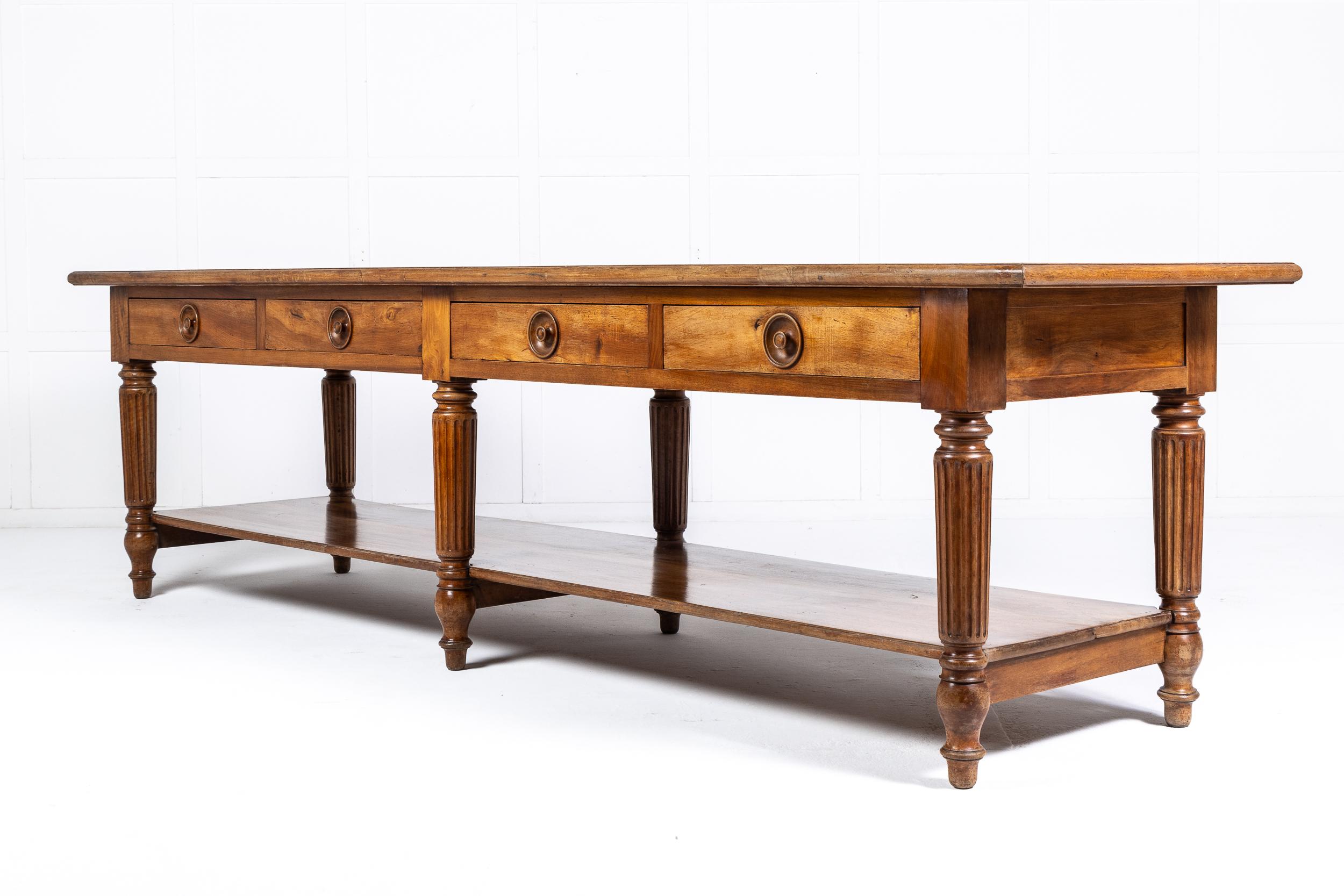 Large 19th Century French Walnut Drapers Table For Sale 5