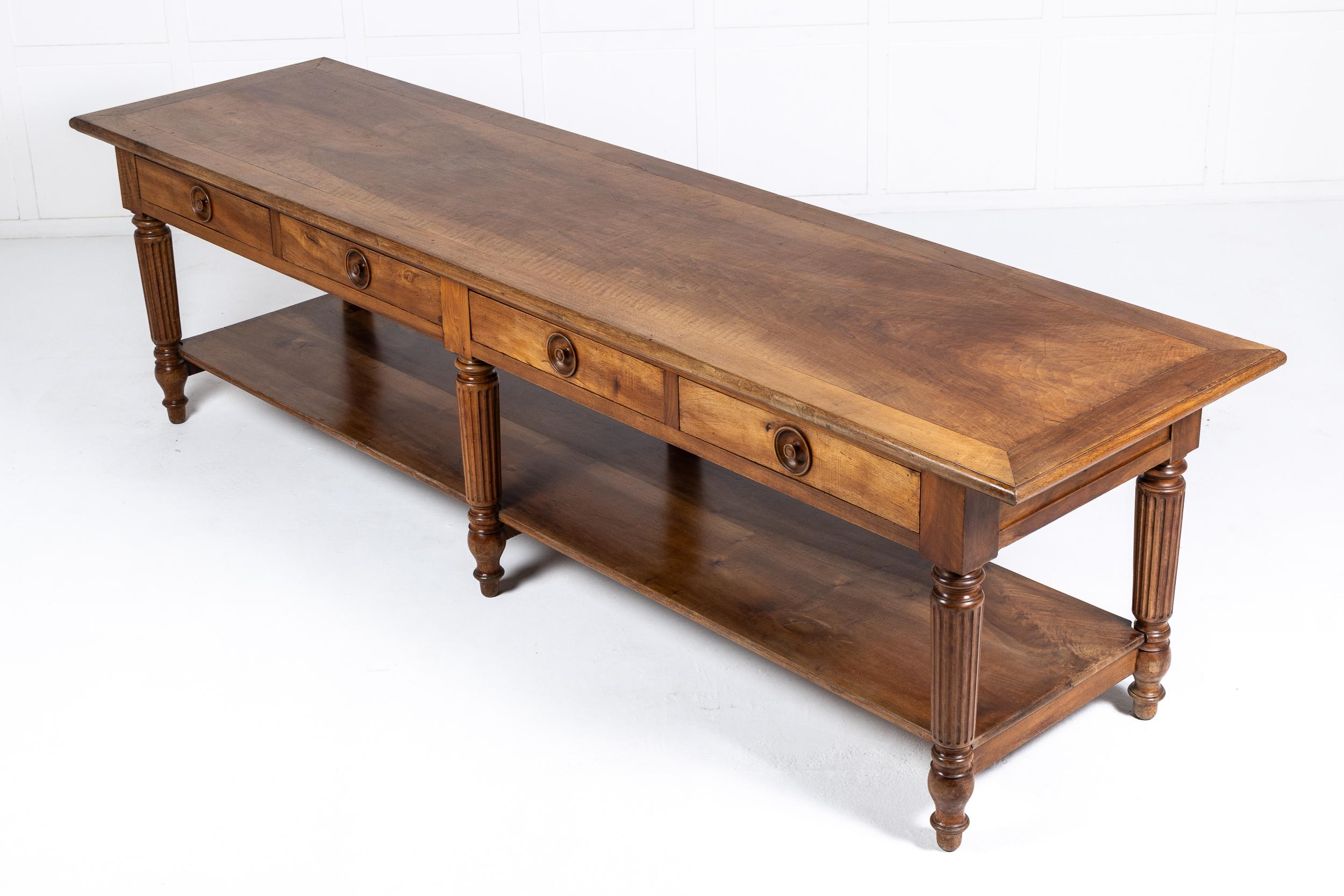 Large 19th Century French Walnut Drapers Table For Sale 6